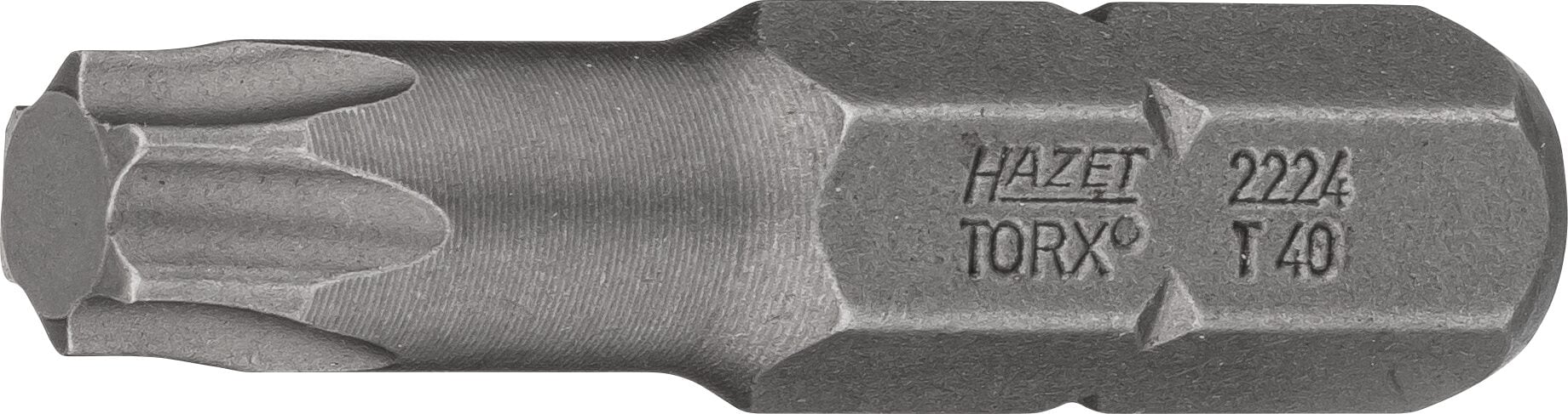 HAZET Bit 2224-T40 · 5/16 inch (8 mm) zeskant massief · Binnen-TORX®-profiel · SW T40