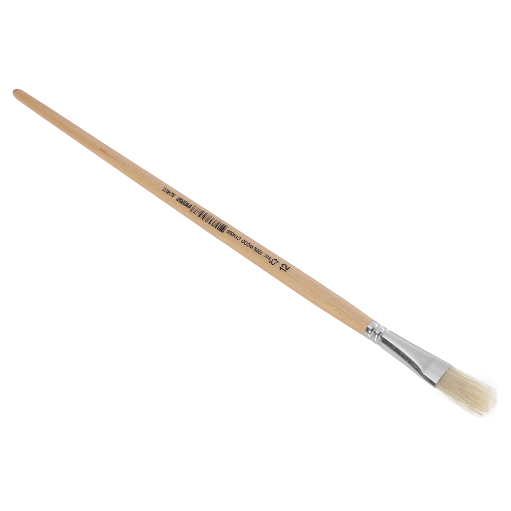 Copenhagen Pro Platte Lyonpenseel | Maat 12 | Wit Chinees varkenshaar | FSC gelakte houten steel - 23.140.12