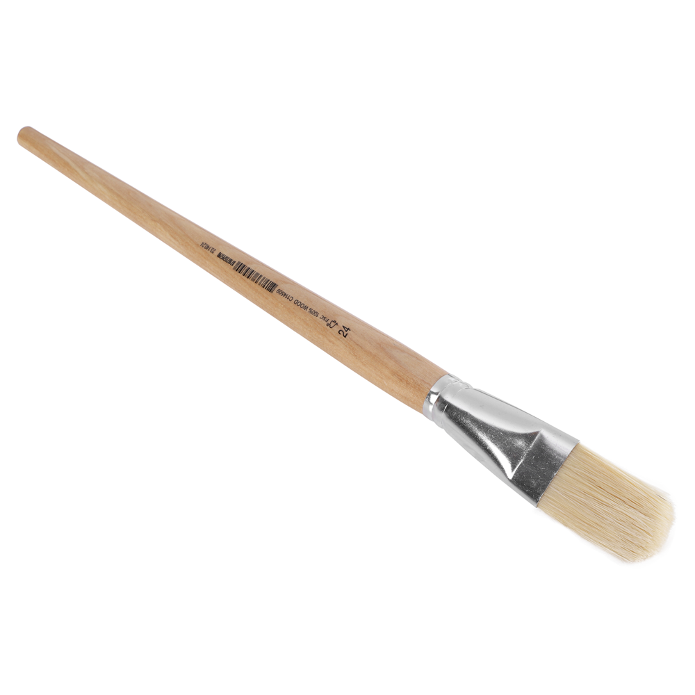 Copenhagen Pro Platte Lyonpenseel | Maat 24 | Wit Chinees varkenshaar | FSC gelakte houten steel - 23.140.24