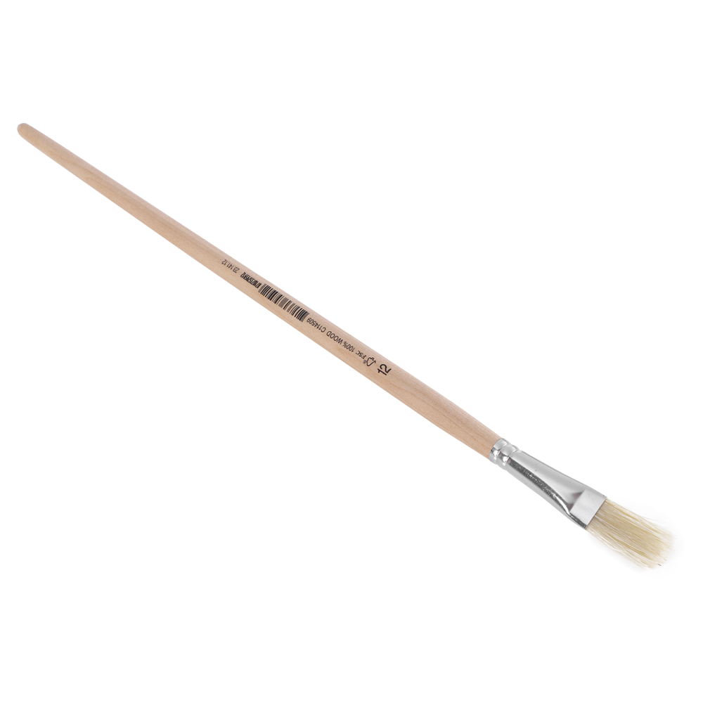 Copenhagen Pro Platte Lyonpenseel | Maat 12 | Wit Chinees varkenshaar | FSC ongelakte houten steel - 23.141.12 afbeelding