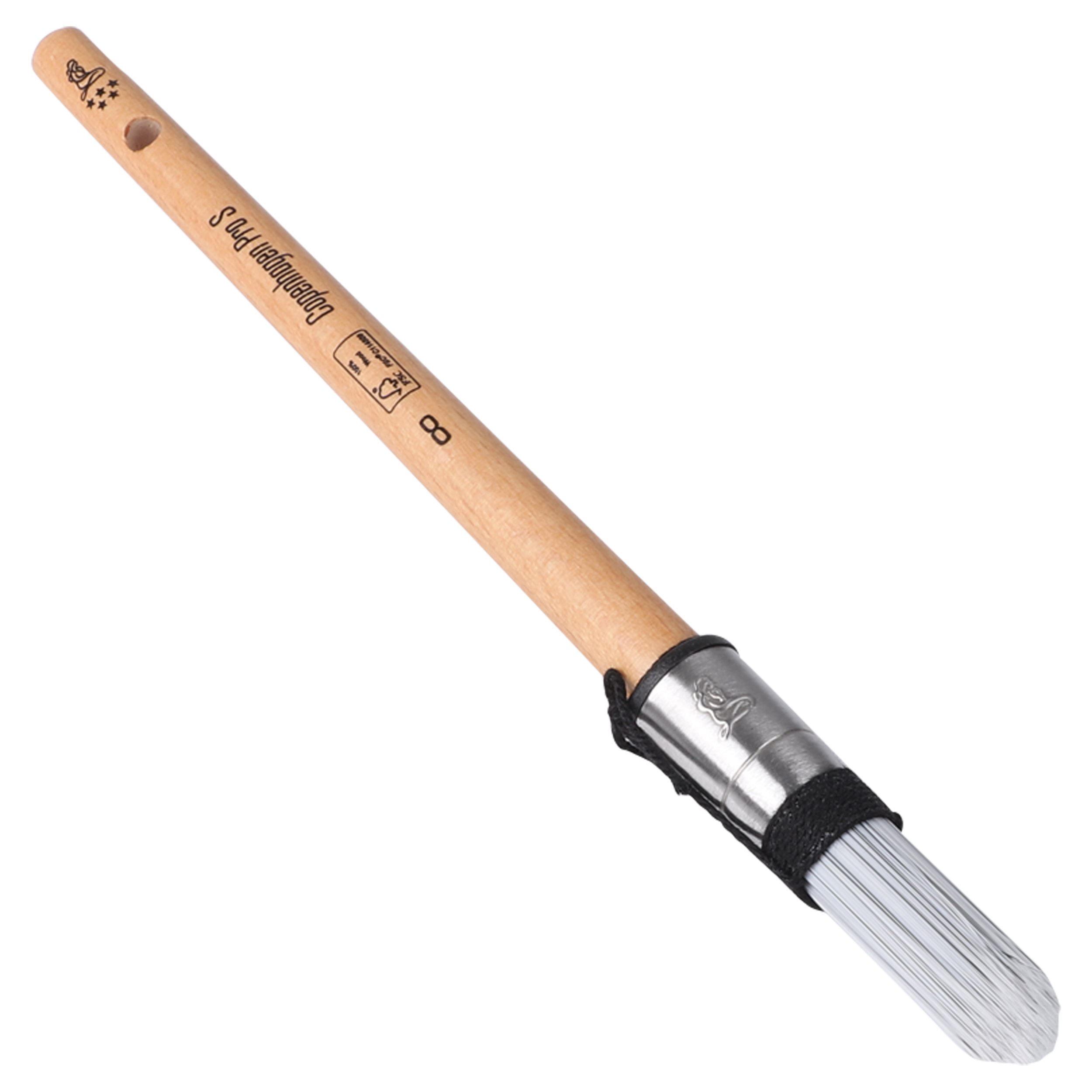 Copenhagen Pro S patentpuntkwast - maat 8 - synthetisch haar - FSC houten steel - 23.101.08