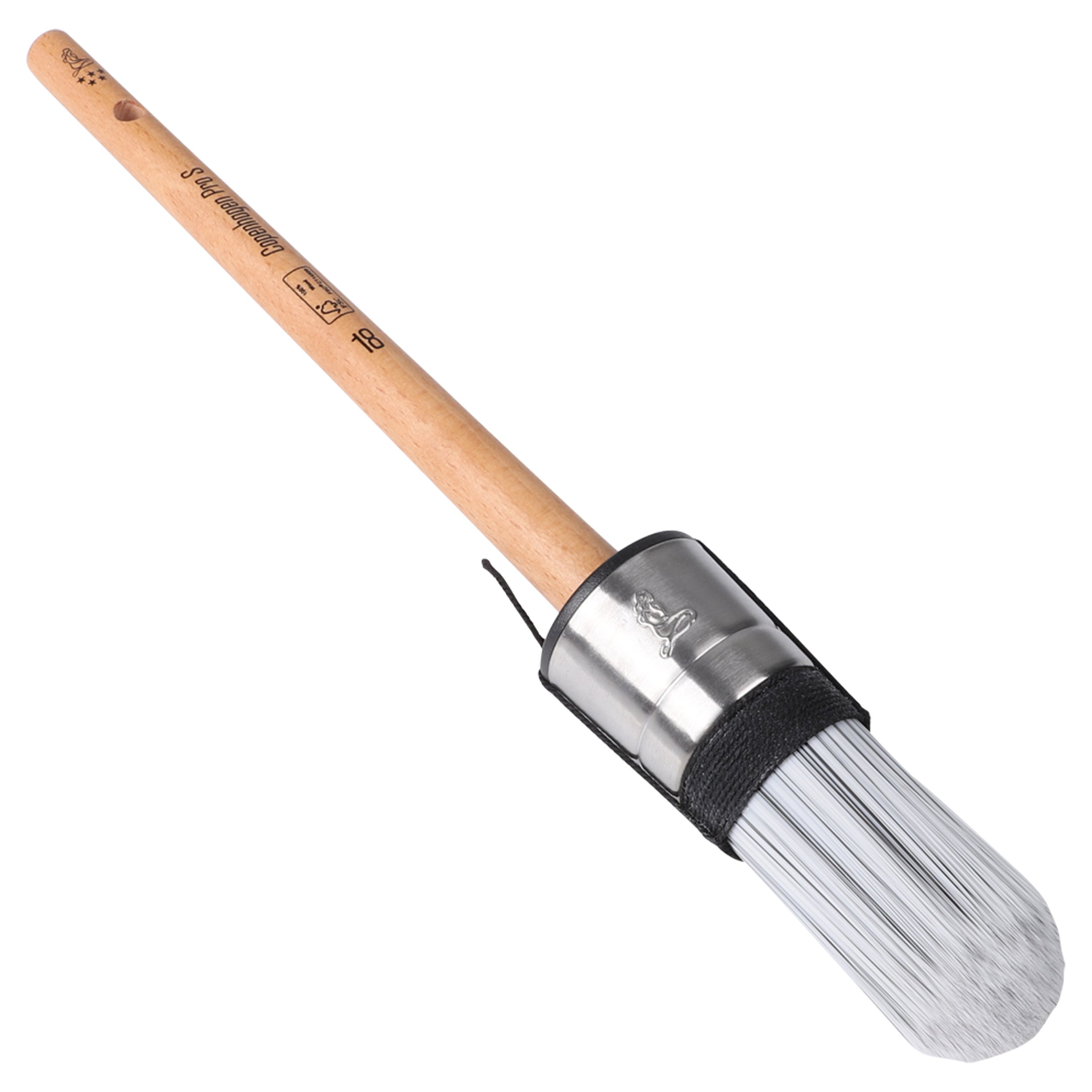 Copenhagen Pro S patentpuntkwast - maat 18 - synthetisch haar - FSC houten steel - 23.101.18
