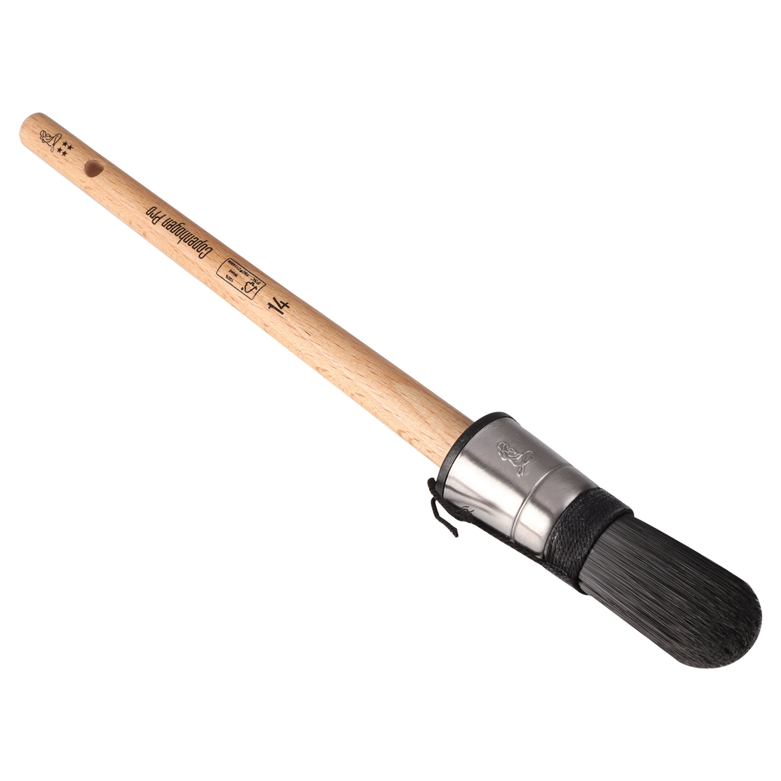 Copenhagen Pro patentpuntkwast - maat 14 - synthetisch haar - FSC houten steel - 23.103.14