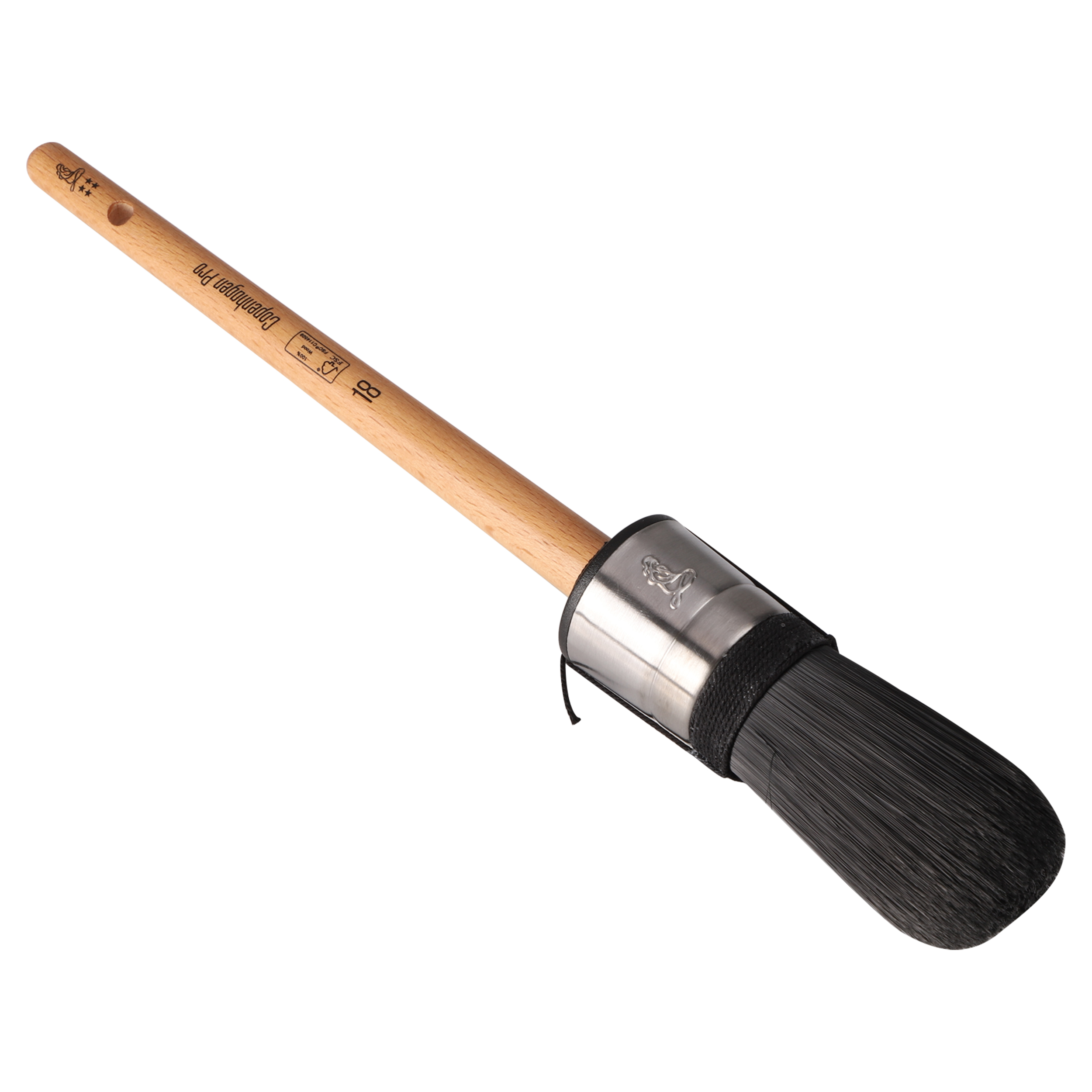 Copenhagen Pro patentpuntkwast - maat 18 - synthetisch haar - FSC houten steel - 23.103.18 afbeelding