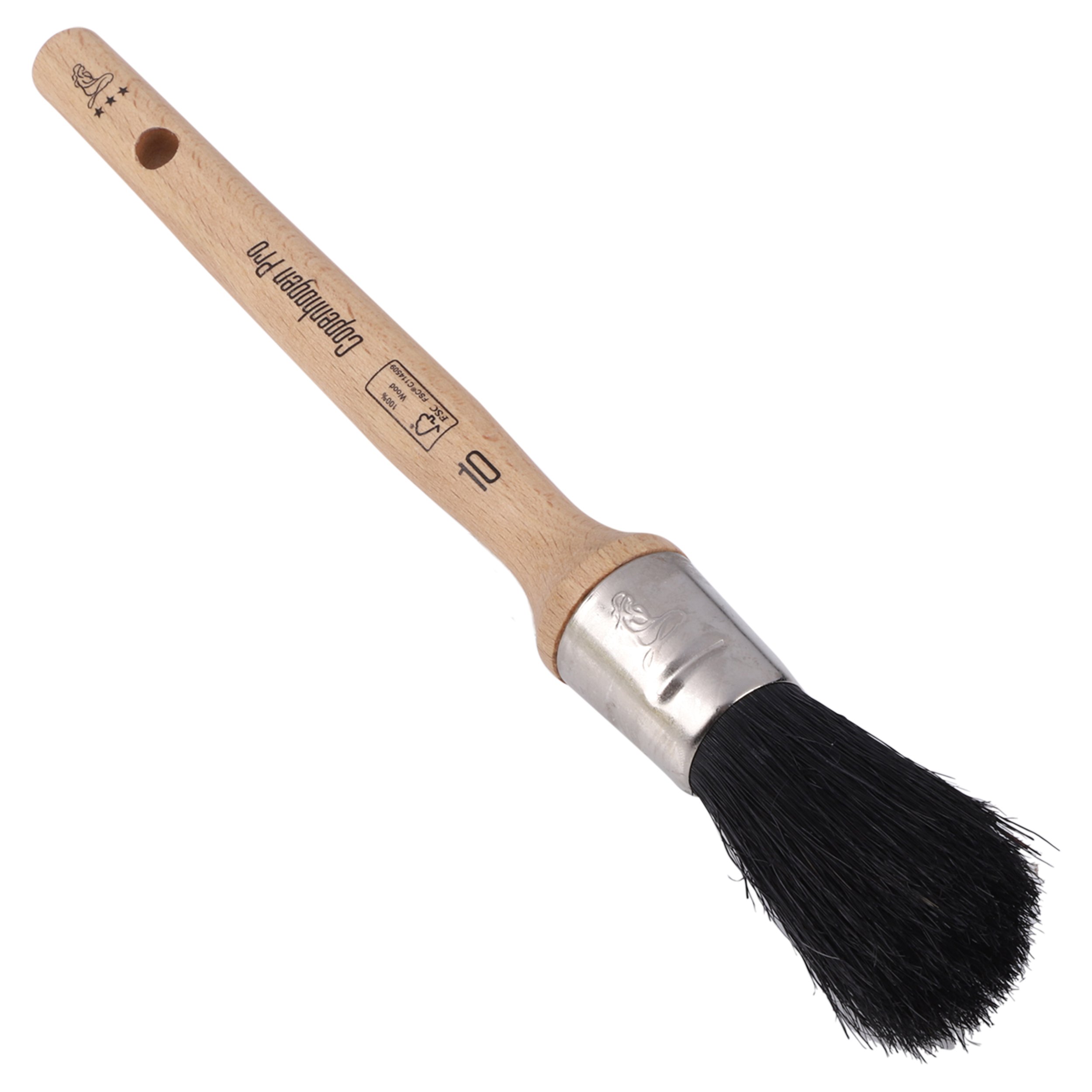 Copenhagen Pro universeel patentkwast - maat 10 - zwart Chinees varkenshaar - FSC houten steel - 23.104.10