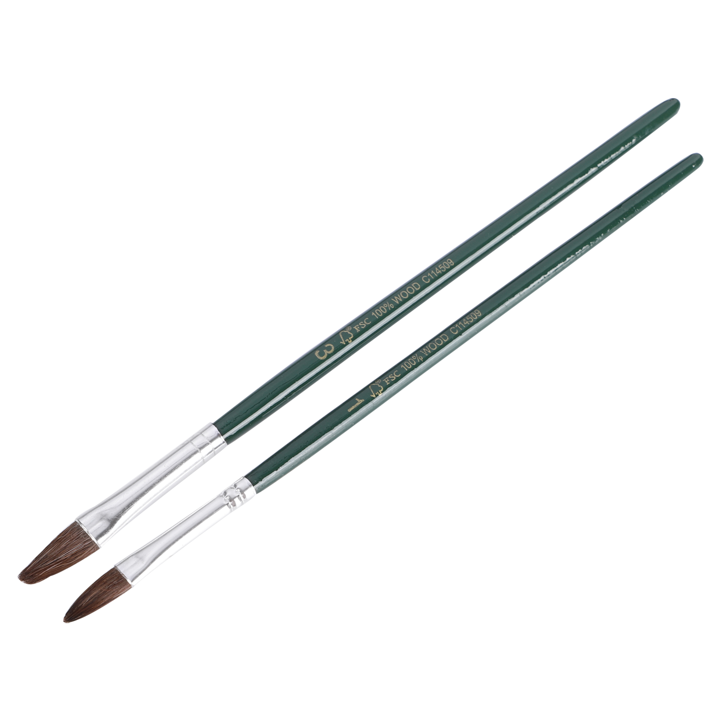 Copenhagen Pro autolakpenselen set - maat 1-3 - pony haar - FSC groen gelakte houten steel - 2-delig - 23.149.60