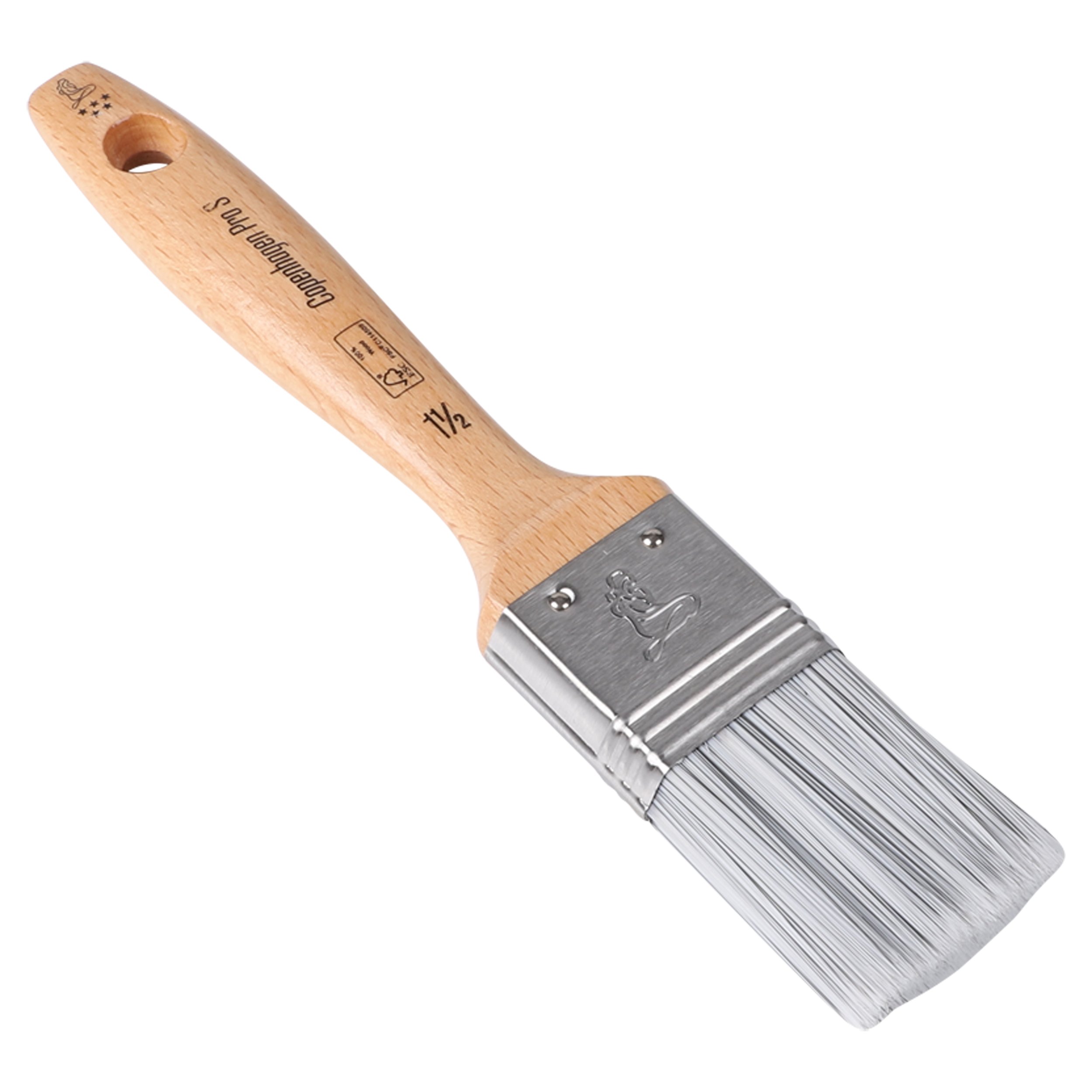 Copenhagen Pro S platte kwast - maat 1.5 - synthetisch haar - FSC houten steel - 23.201.15