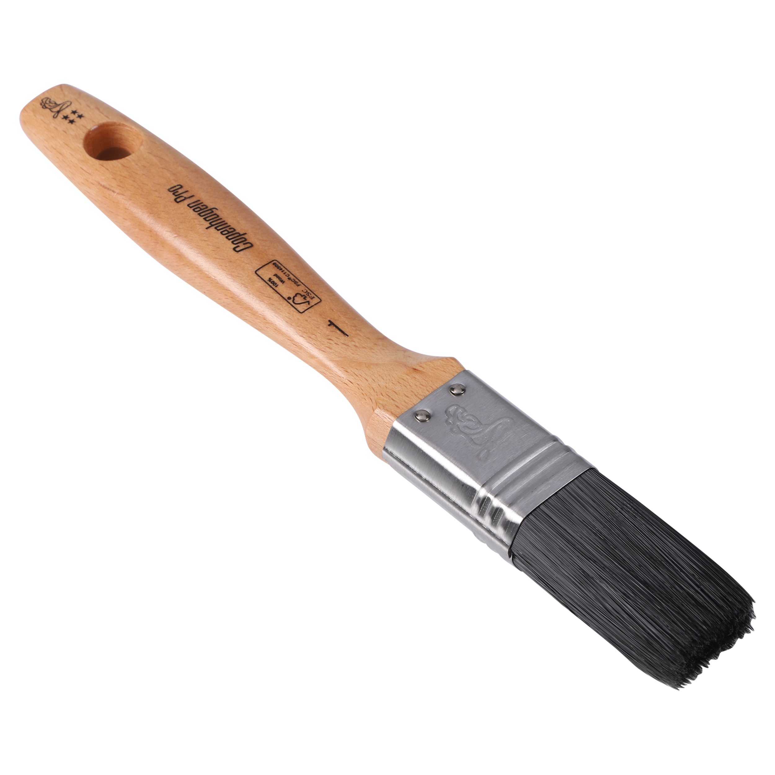 Copenhagen Pro platte kwast - maat 1 - synthetisch haar - FSC houten steel - 23.203.10