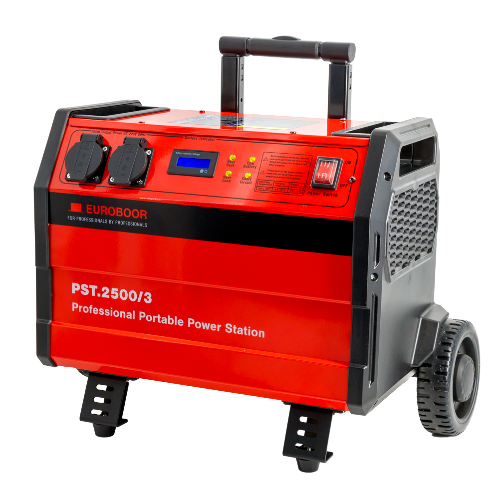 Euroboor Mobiele Stroomvoorziening | Voedingsbron Spanning 220 Volt | 3500 Watt | Inclusief hoes - PST.2500/3
