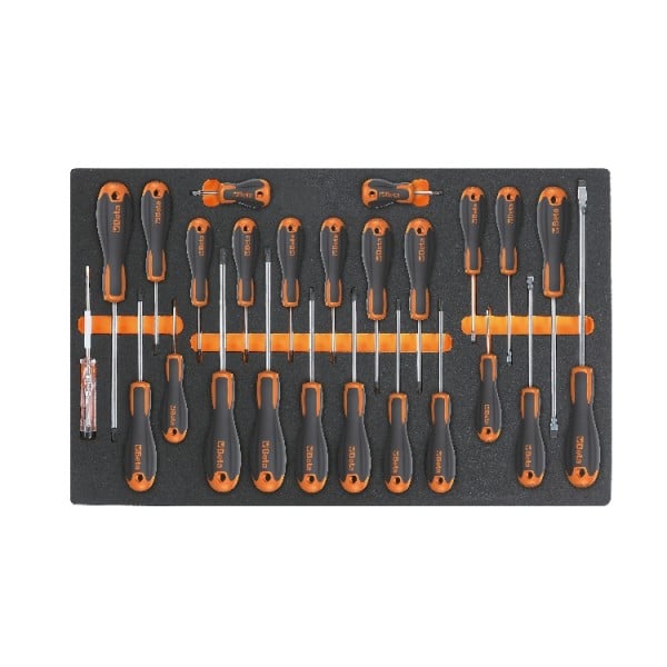 Beta M213 Zachte foam inlegbak met Beta Easy schroevendraaiers met sleuf | Phillips® en Torx® profiel - 024500213 - 024500213
