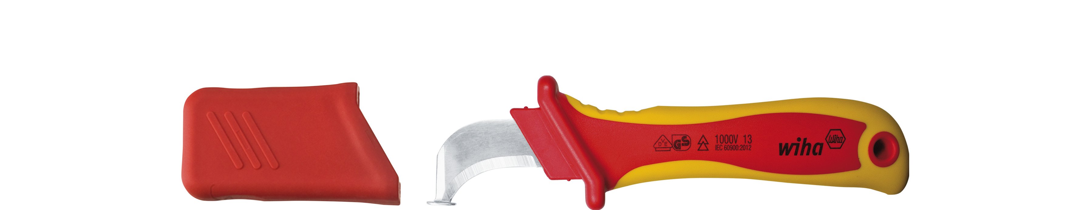 Wiha Ontmantelingsmes | haakmesje | met glijschoen voor ronde kabel | in blister | 200 mm | 8" - 36053 - 36053