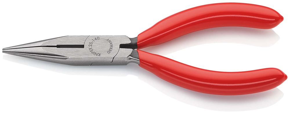 Knipex Platspitse Tang met Zijsnijder (Radiotang) | 140 mm Lengte | Kunststof Bekleed | Zwart Geatramenteerd - 25 01 140 SB afbeelding