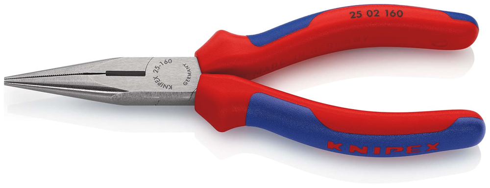 Knipex Platspitse Tang met Zijsnijder (Radiotang) | 160 mm Lengte | Meer-Componentengrepen | Zwart Geatramenteerd - 25 02 160 SB