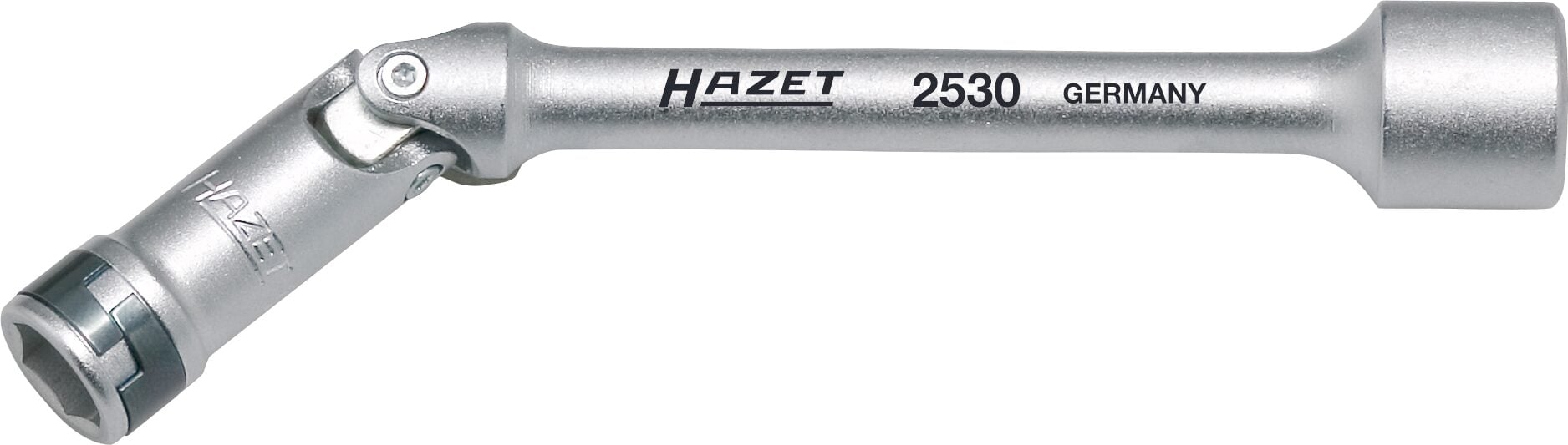HAZET Gloeibougie-dopsleutel 2530 | 3/8 inch (10 mm) vierkant hol | Buiten-zeskant-tractieprofiel | SW 10 mm - 2530-