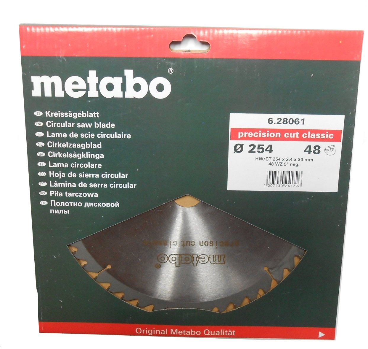 Metabo Cirkelzaagblad | HW/CT 254 x 2,4 x 30 48 WZ | 628061 - 628061000