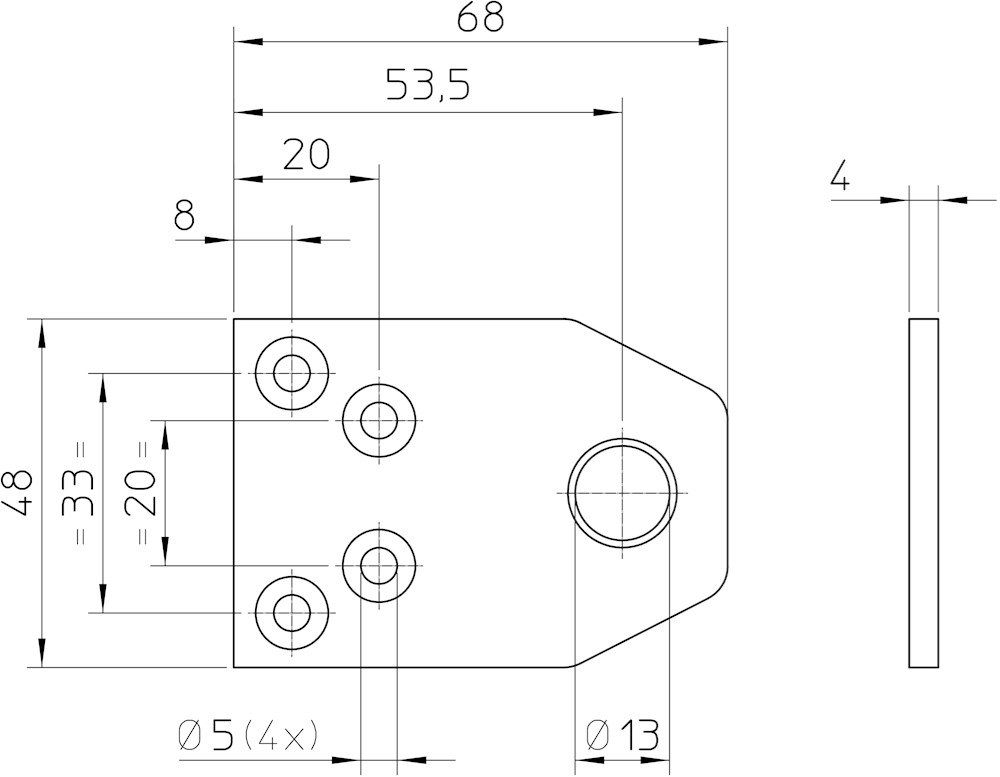 Nemef P 2565 12 Sluitplaat p2565 12 | staal verzinkt 68 x 48mm rechthoekig | per 10 stuks verpakt | DR 1+2+3+4 9256590030