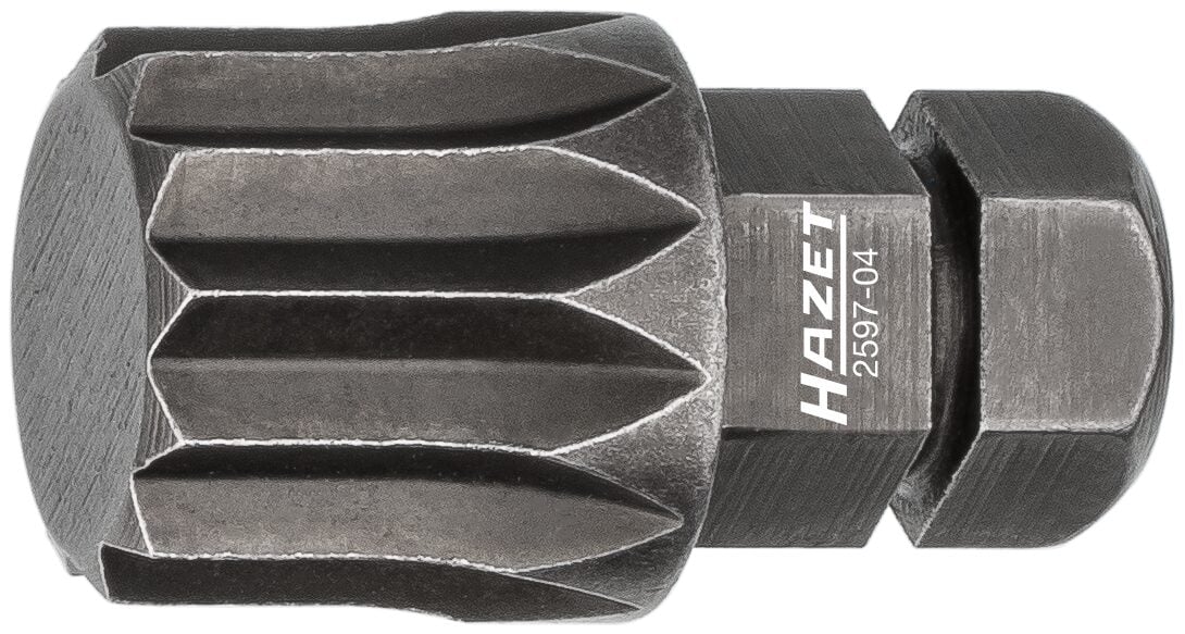 HAZET Bit 2597-04 · 5/16 inch (8 mm) zeskant massief · Binnenveeltandprofiel XZN · SW M12