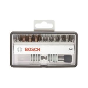 Bosch 2607002569 Schroefbitset Robust Line L Extra Hard, 18 + 1-delig, 25 mm, veiligheidsbits