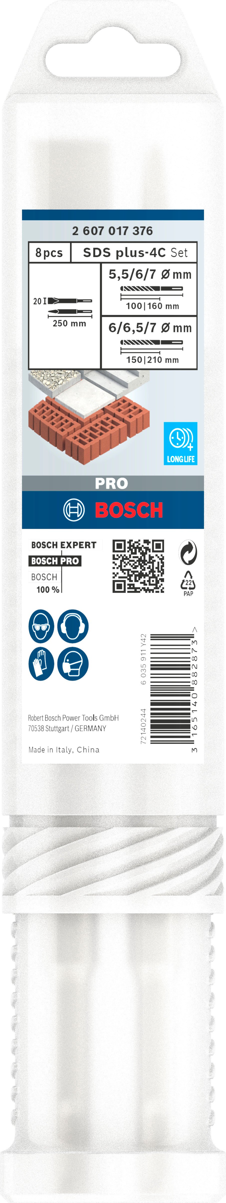 Bosch Accessoires PRO SDS plus-4C Chisel and Drill Bit Set | 8 pcs - 2607017376