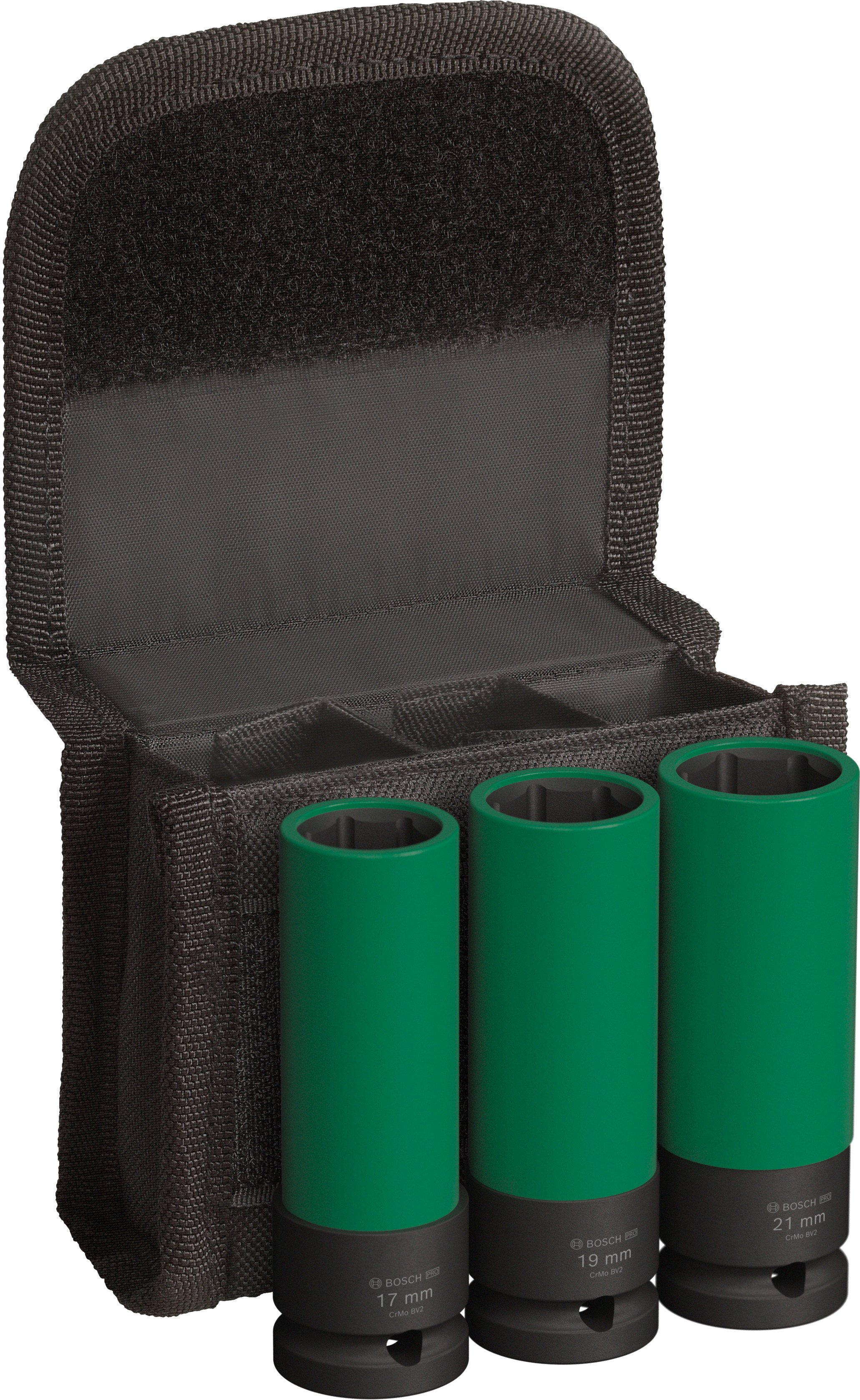 Bosch Accessoires 3-delige Doppenset | 85 mm, 17; 19; 21 mm 1/2"extra diep - 2608003033