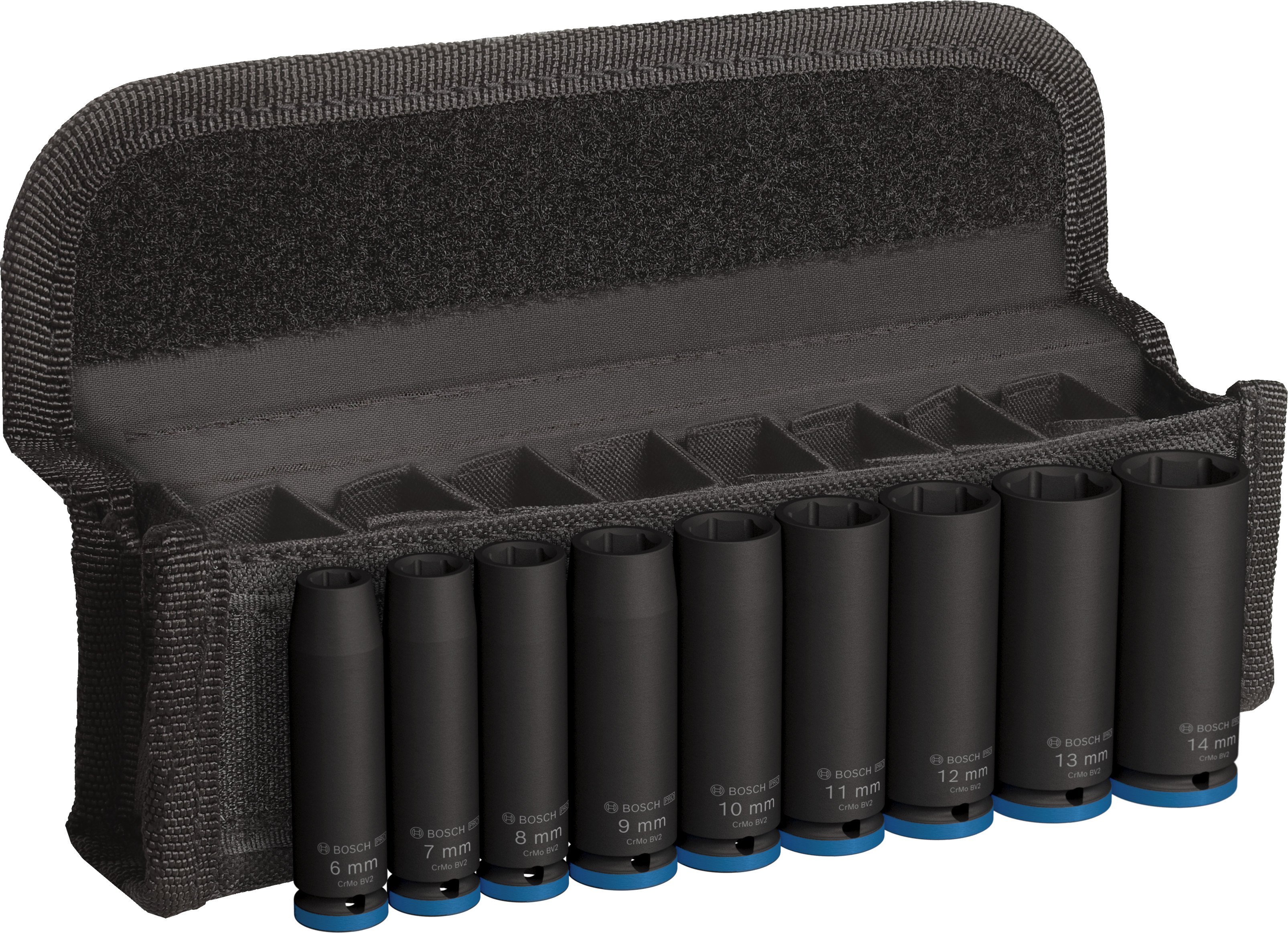 Bosch Accessoires 9-delige Krachtdoppenset 50 mm | 6 7 8 9 10 11 12 13 14 mm 2608003035