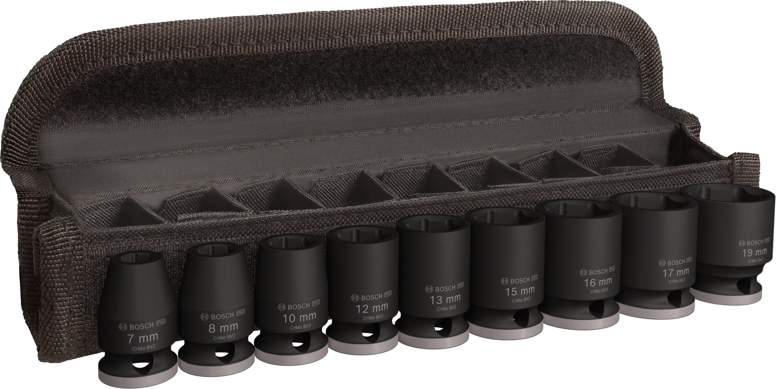 Bosch Accessoires 9-delige Krachtdoppenset 30 mm | 7, 8, 10, 12, 13, 15, 16, 17, 19 mm - 2608003036