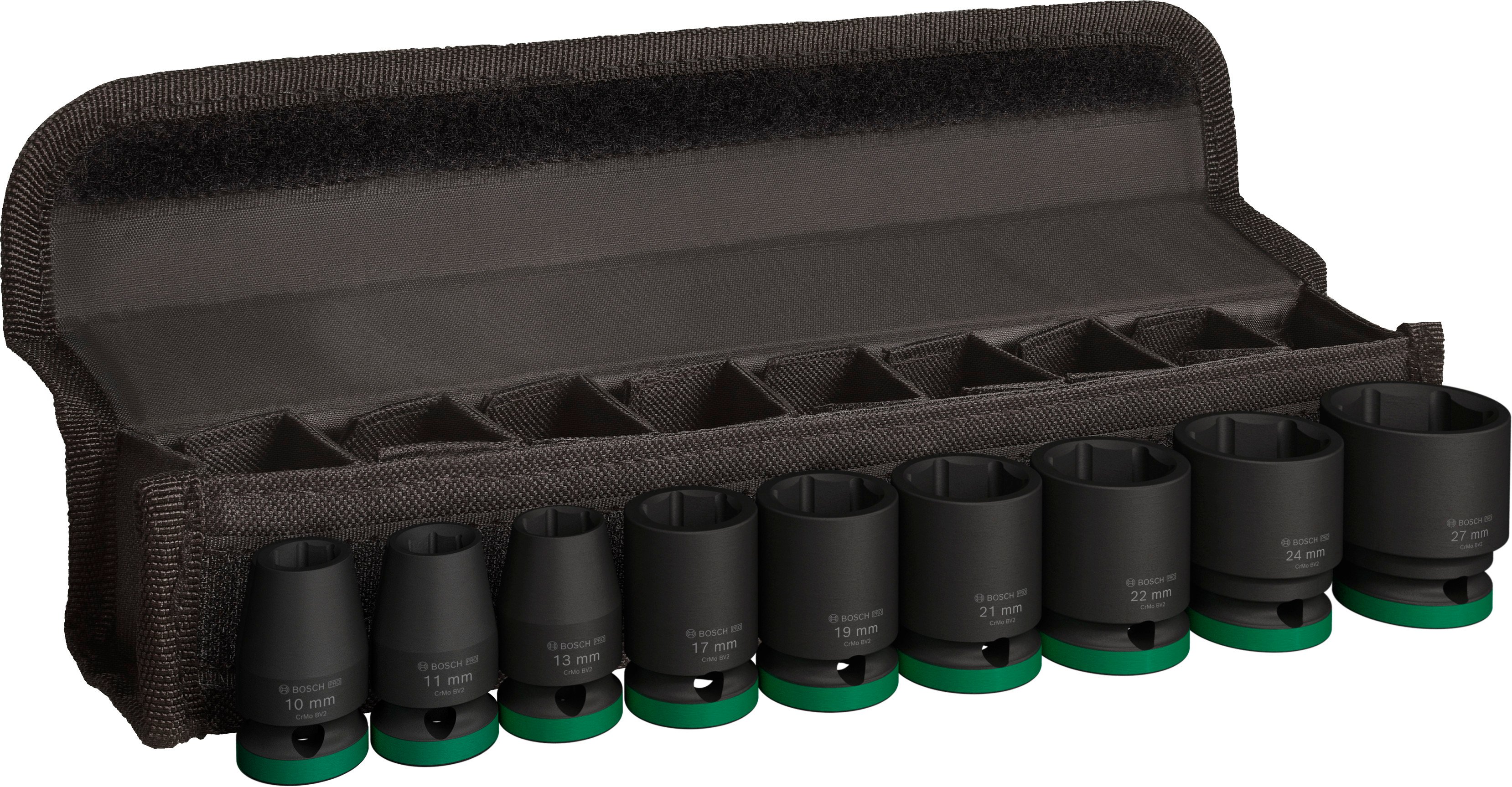 Bosch Accessoires 9-delige Krachtdoppenset 1/2" standaard | 10-27mm | - 2608003038