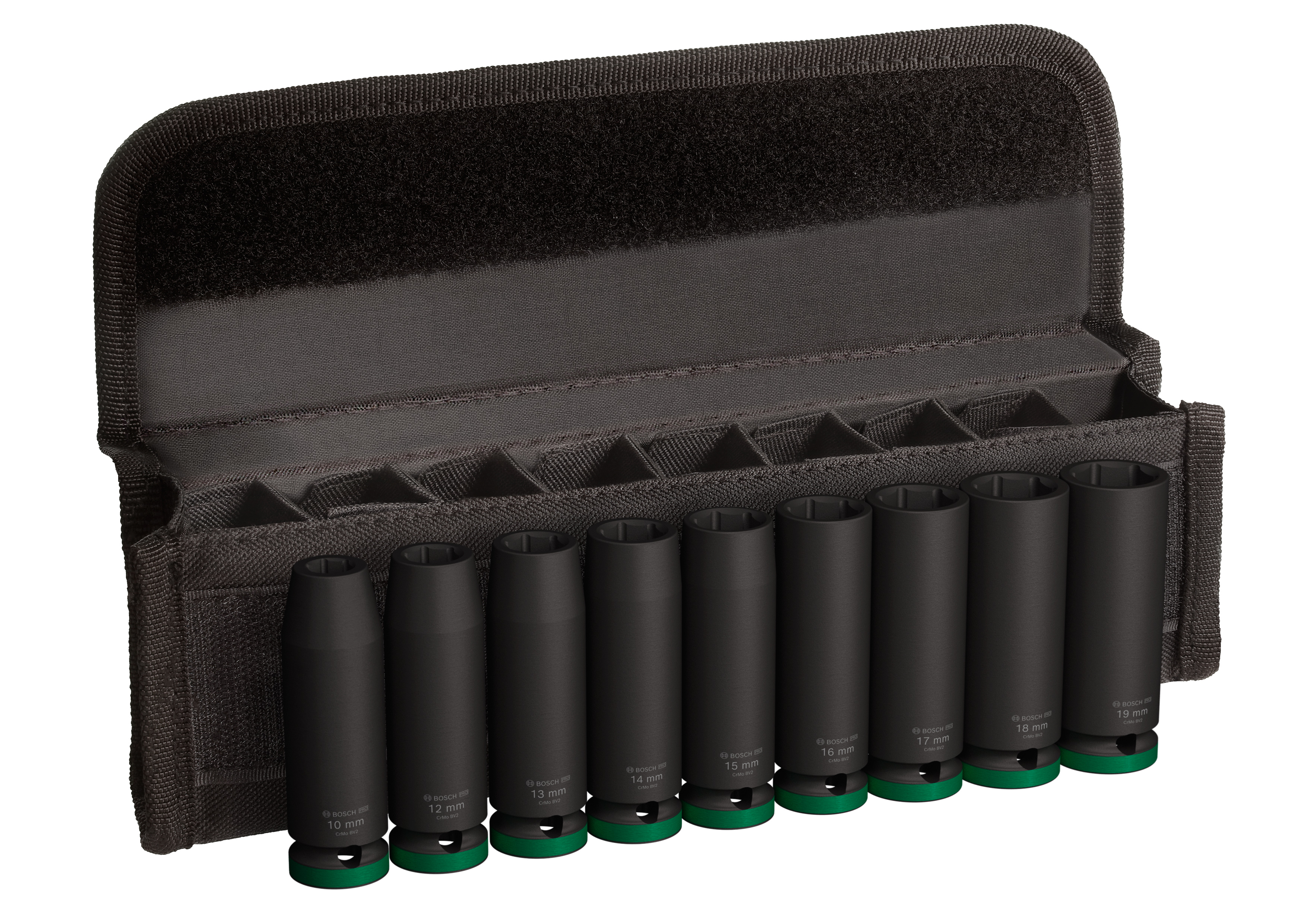 Bosch Accessoires 9-delige Krachtdoppenset 77 mm 10;12;13;14;15;16;17;18;19 2608003039