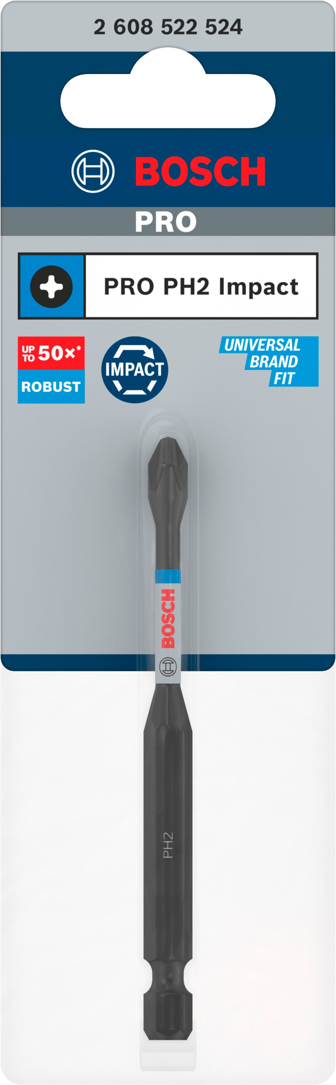 Bosch Accessoires PRO Phillips slagschroefbit | PH2 | 90 mm - 2608522524