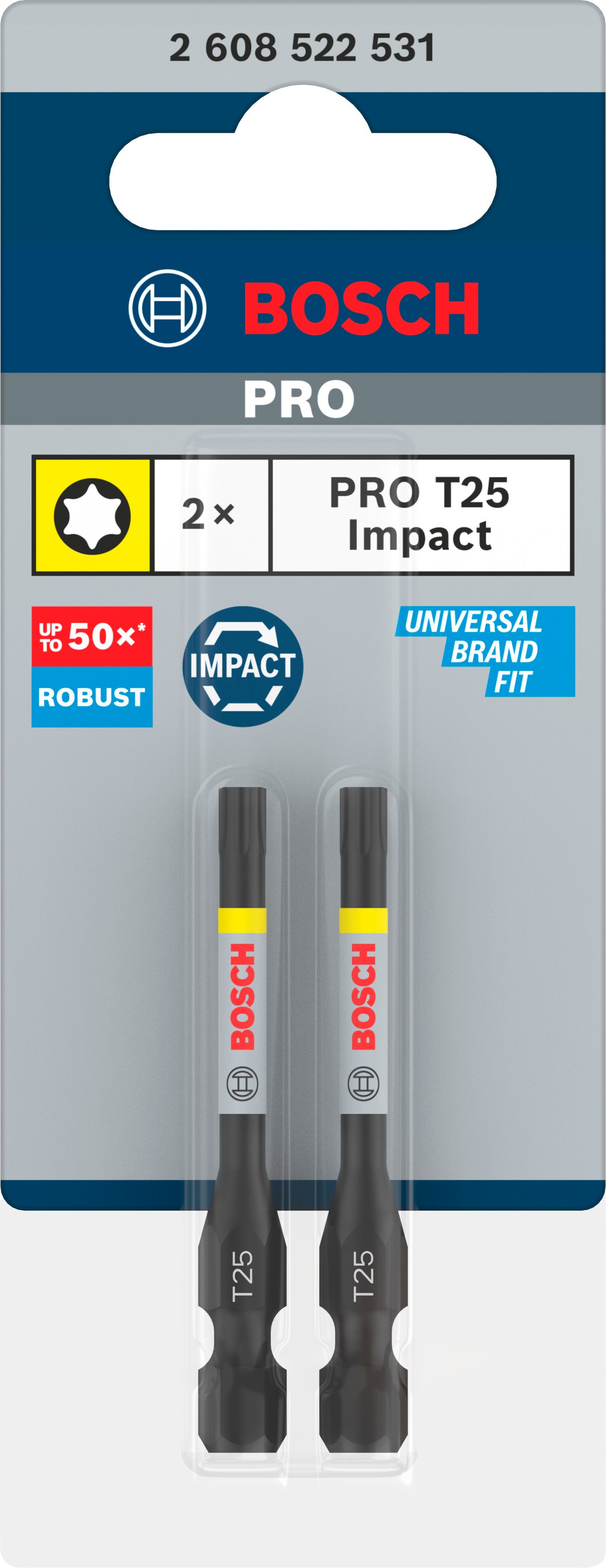 Bosch Accessoires PRO Torx slagschroefbit | T25 | 55 mm | 2 stuks - 2608522531