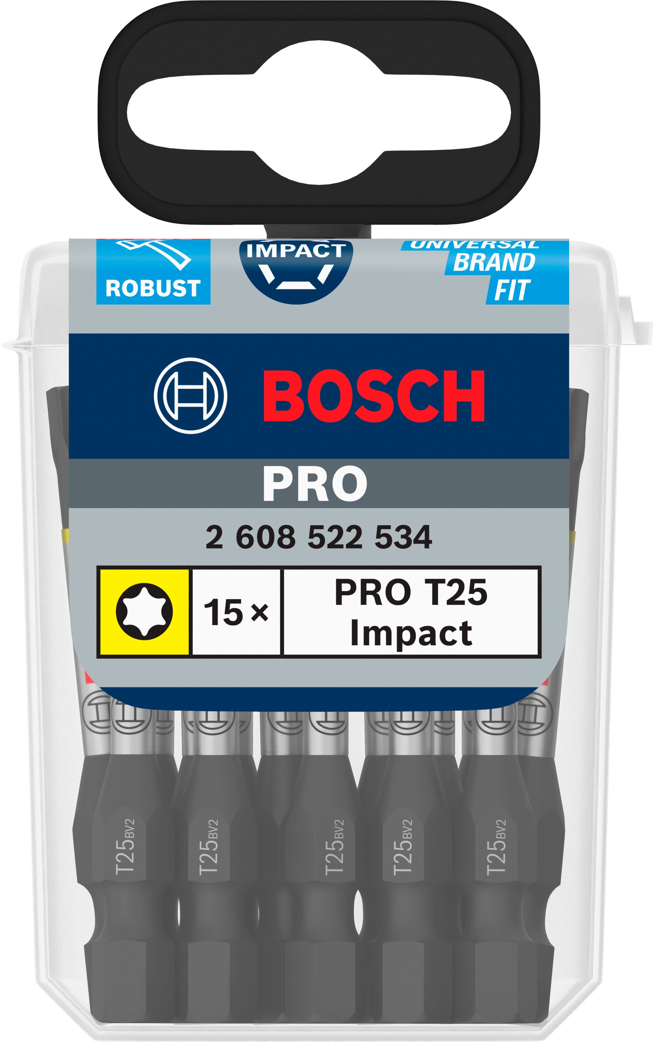 Bosch Accessoires PRO Torx slagschroefbit | T25 | 55 mm | 15 stuks - 2608522534