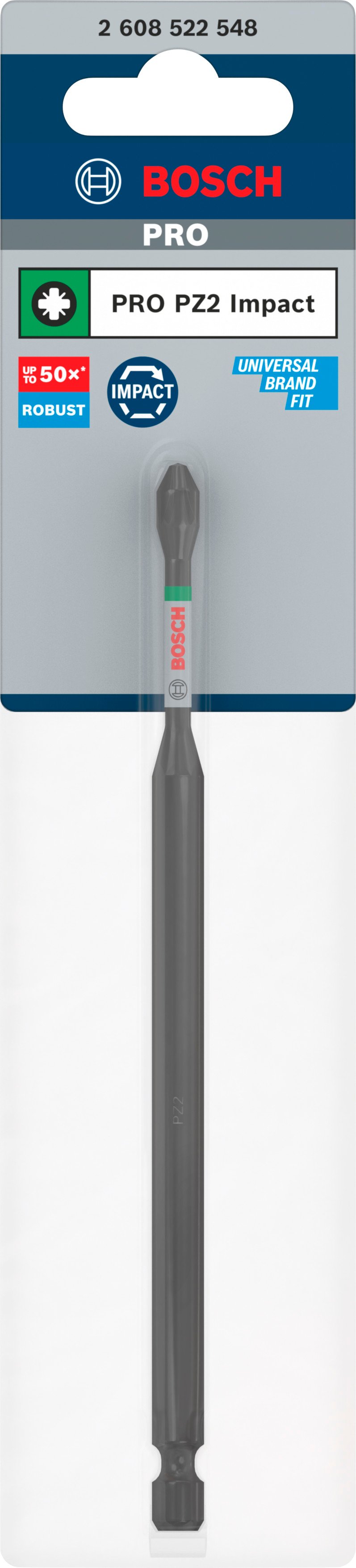 Bosch Accessoires PRO Pozidriv slagschroefbit | PZ2 | 150 mm - 2608522548