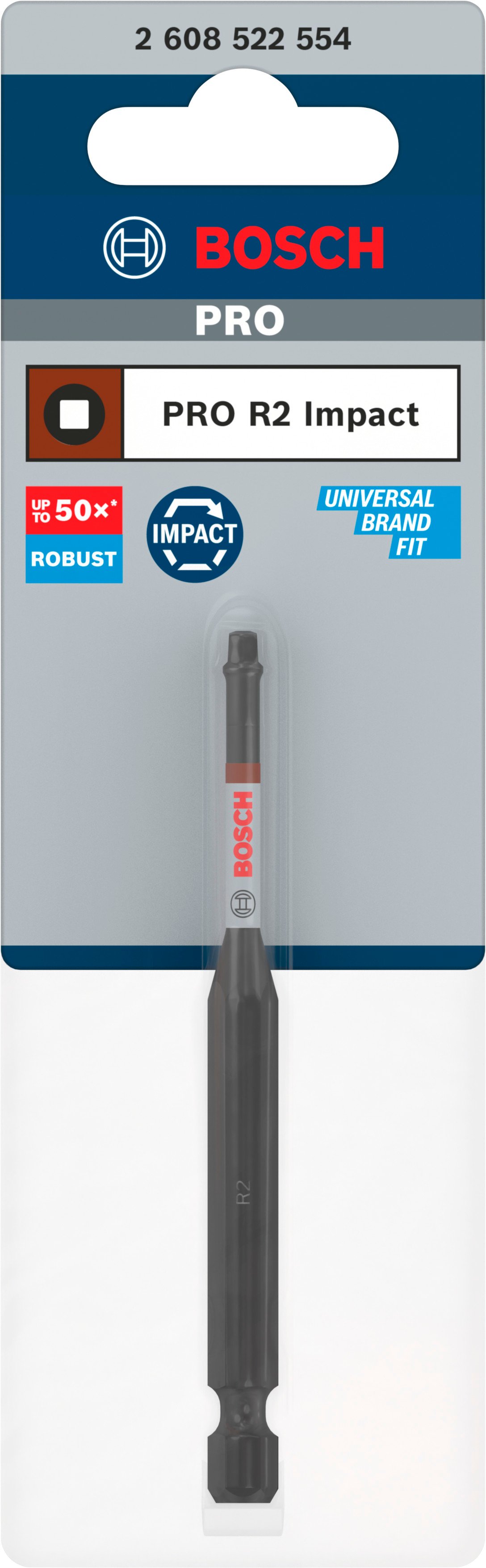 Bosch Accessoires PRO Robertson slagschroefbit | R2 | 90 mm - 2608522554