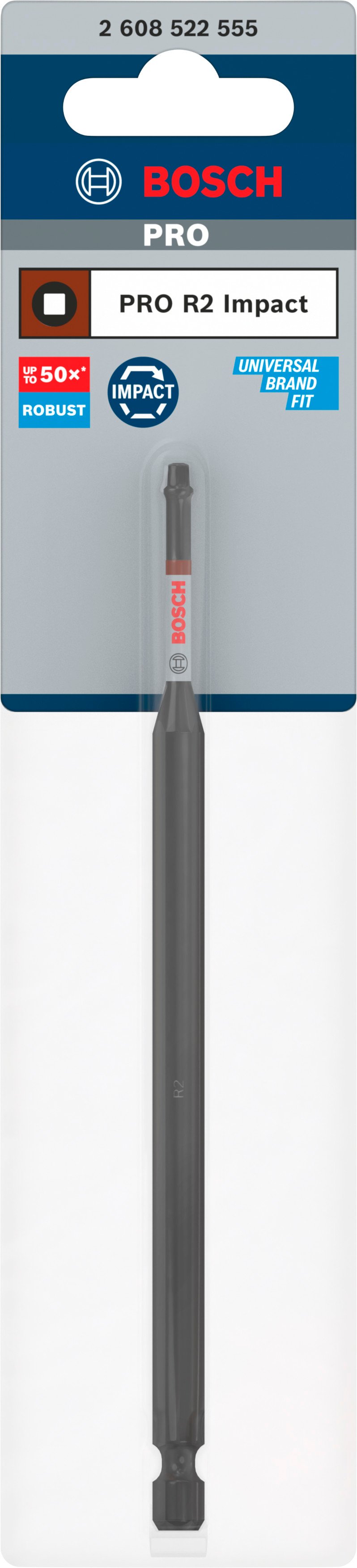 Bosch Accessoires PRO Robertson slagschroefbit | R2 | 150 mm - 2608522555