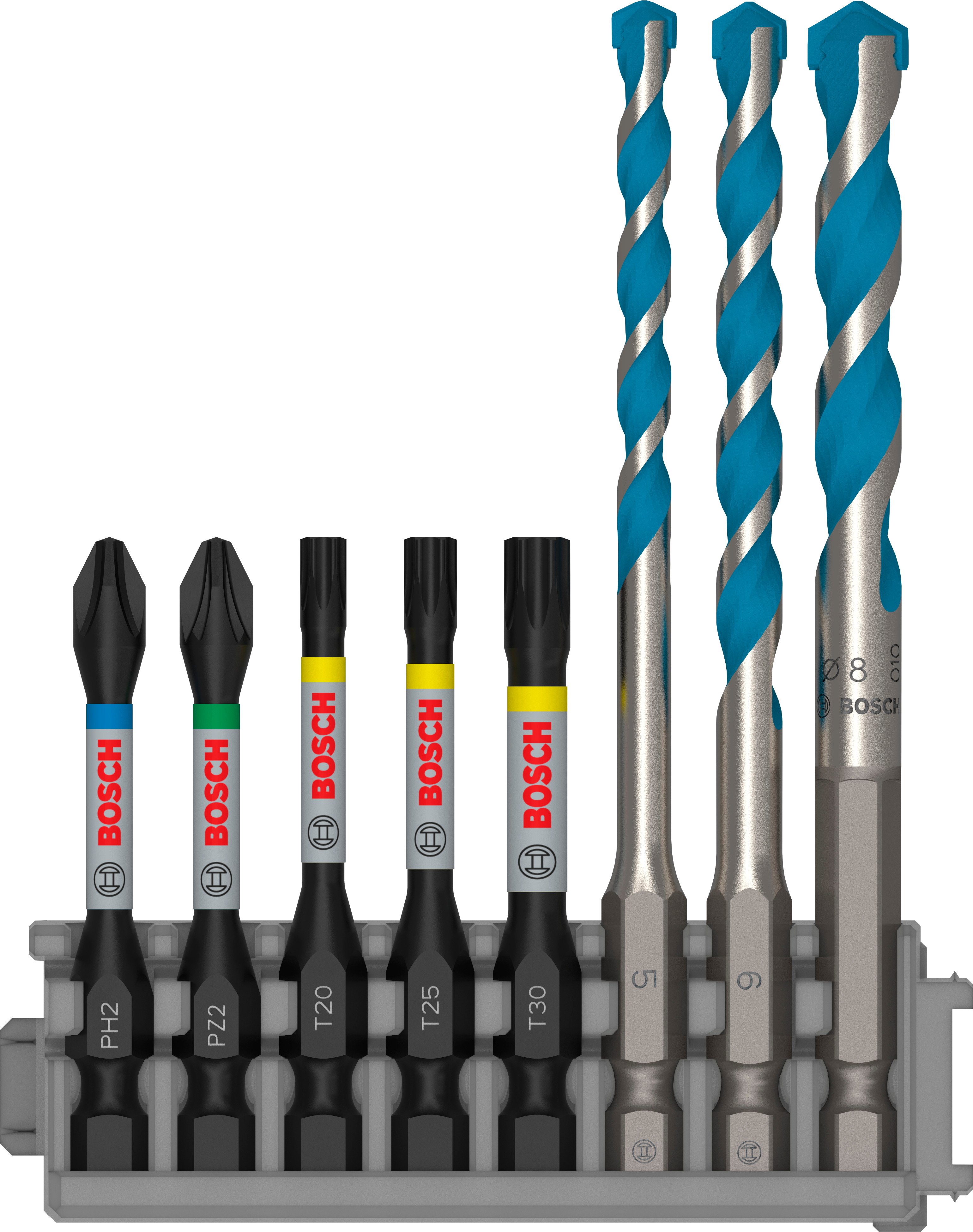 Bosch Accessoires Steen/betonboren | Hex-9 Mc | 5,6,8 mm | Bit 50 mm | 8-delig - 2608577144