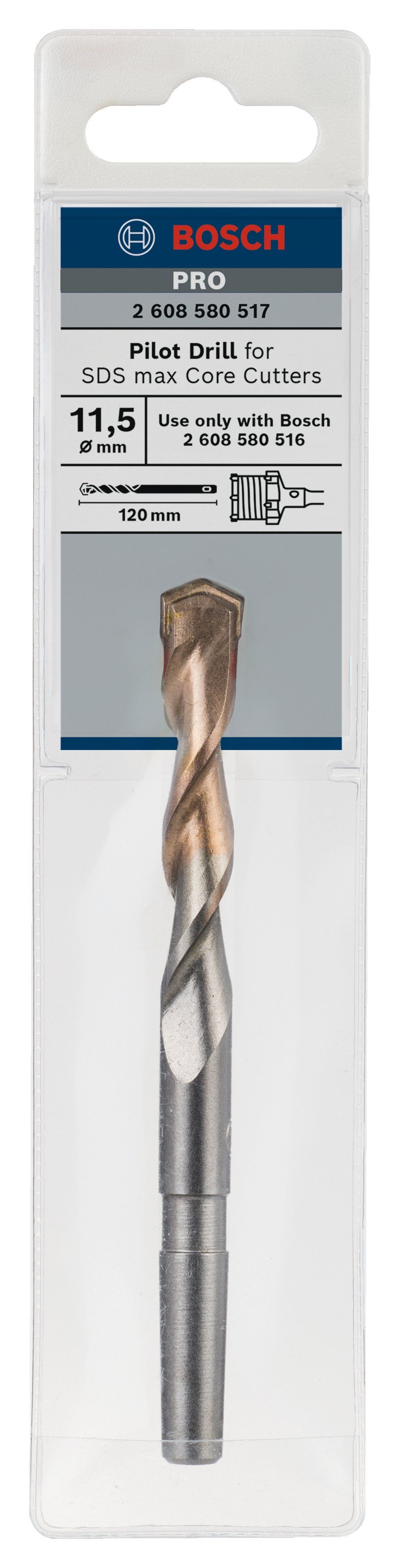 Bosch Accessoires PRO Pilot Drill for SDS max Core Cutter | 11.5 x 65 x 120 mm - 2608580517