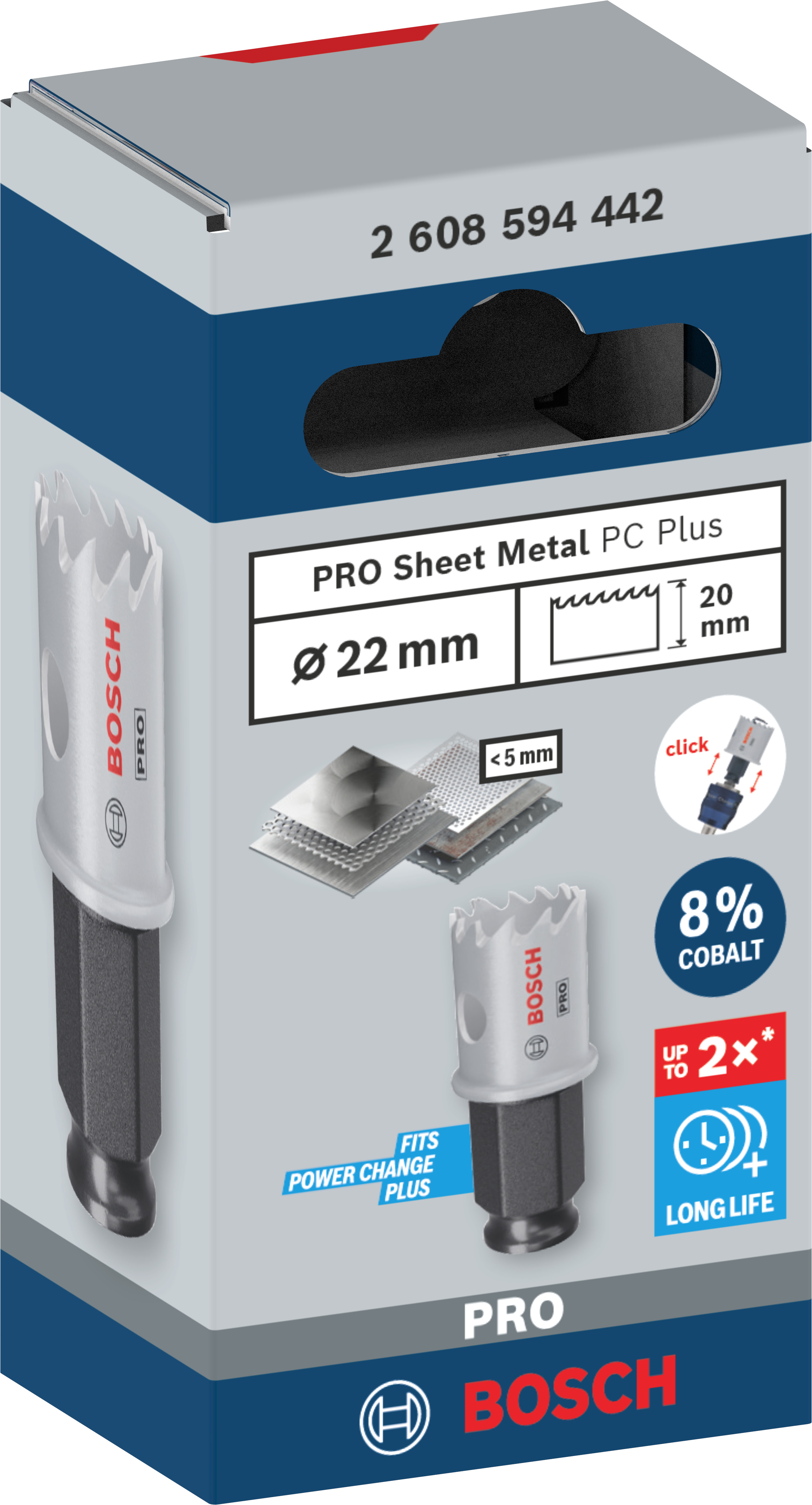 Bosch Accessoires PRO Sheet Metal PC Plus gatzaag | 22 mm - 2608594442