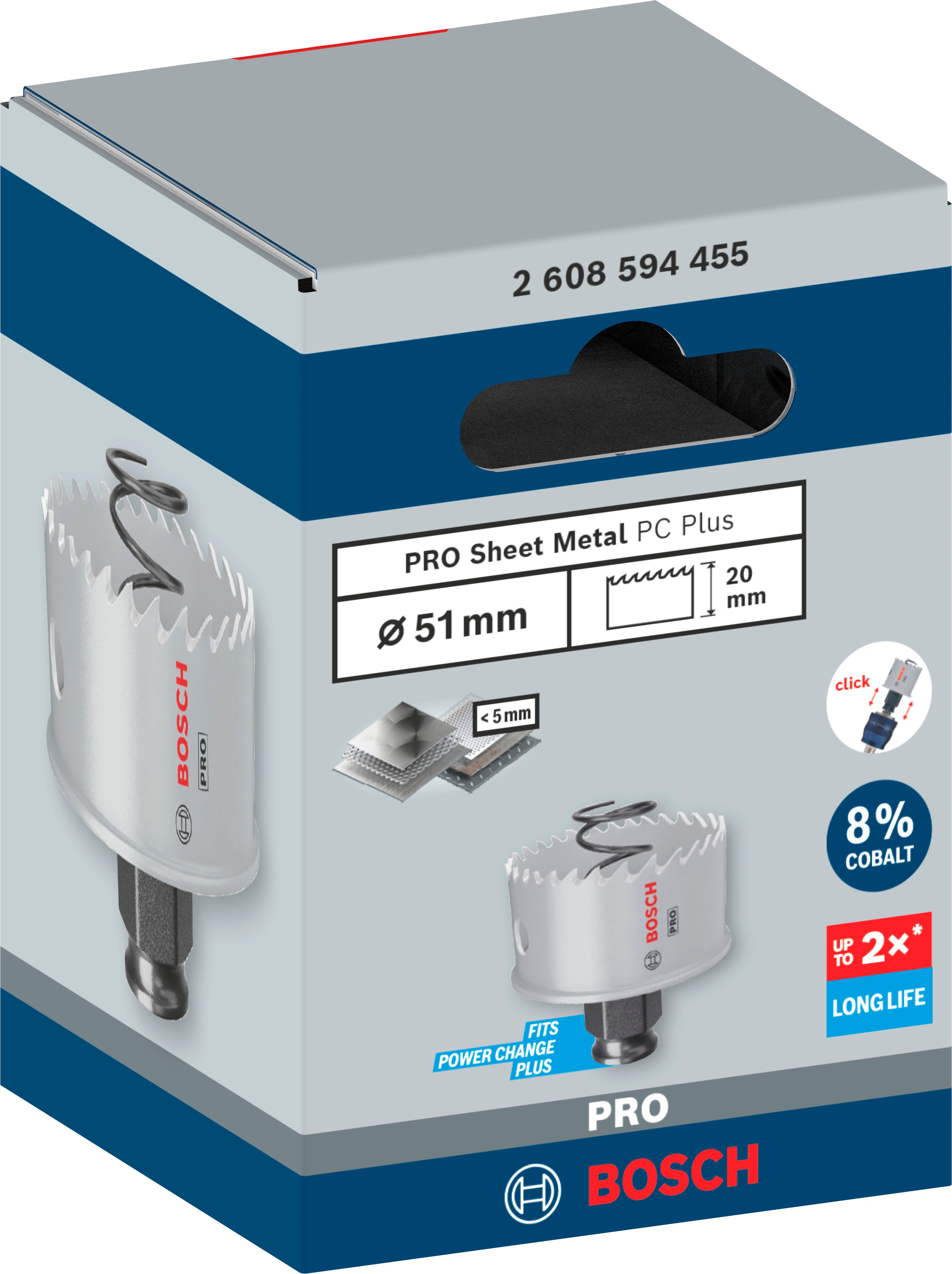Bosch Accessoires PRO Sheet Metal PC Plus gatzaag | 51 mm - 2608594455