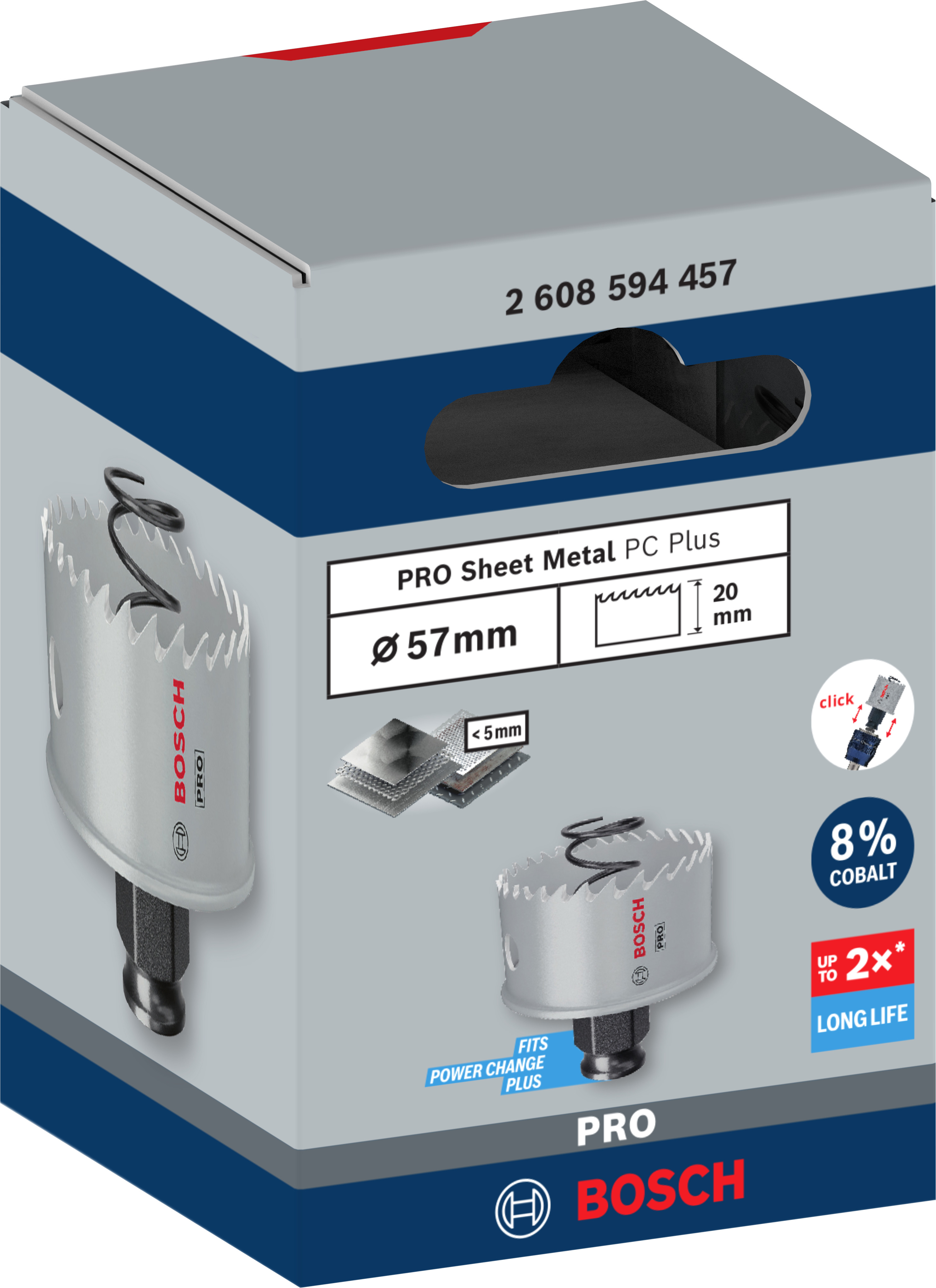 Bosch Accessoires PRO Sheet Metal PC Plus gatzaag | 57 mm - 2608594457