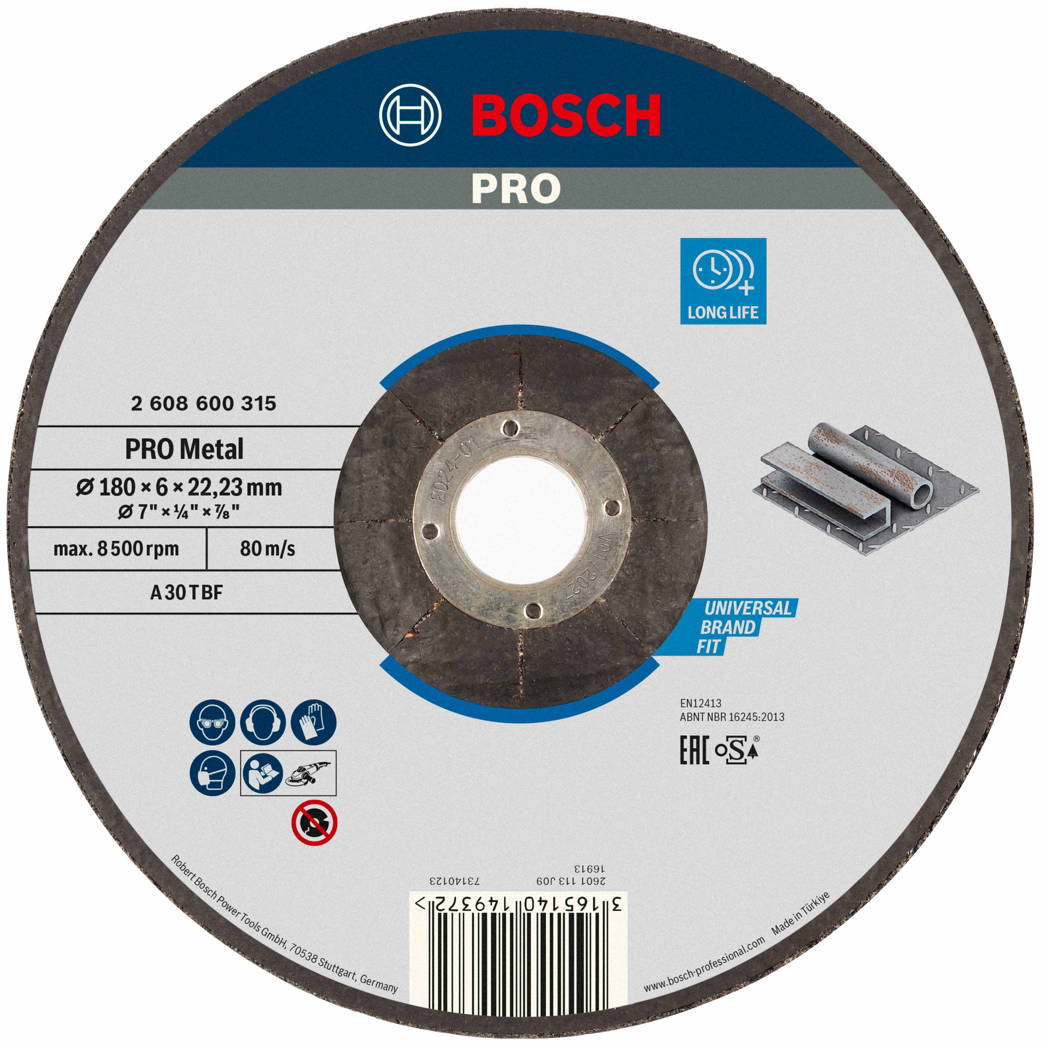 Bosch Accessoires Afbraamschijf | Metaal | 180x6 mm | per 1 | 2608600315 - 2608600315