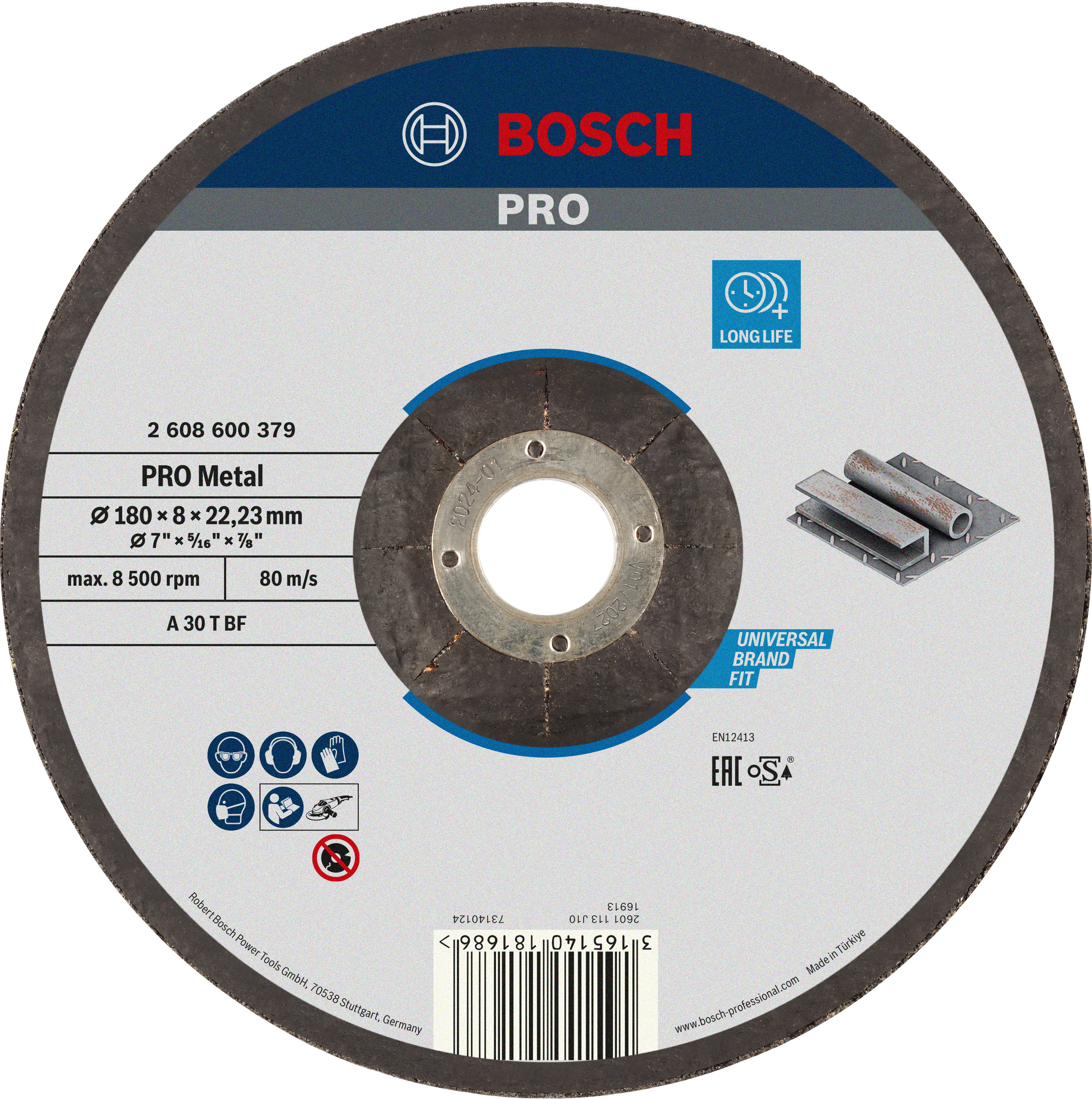 Bosch Accessoires Afbraamschijf | Metaal | 180x8 mm | per 1 | 2608600379 - 2608600379