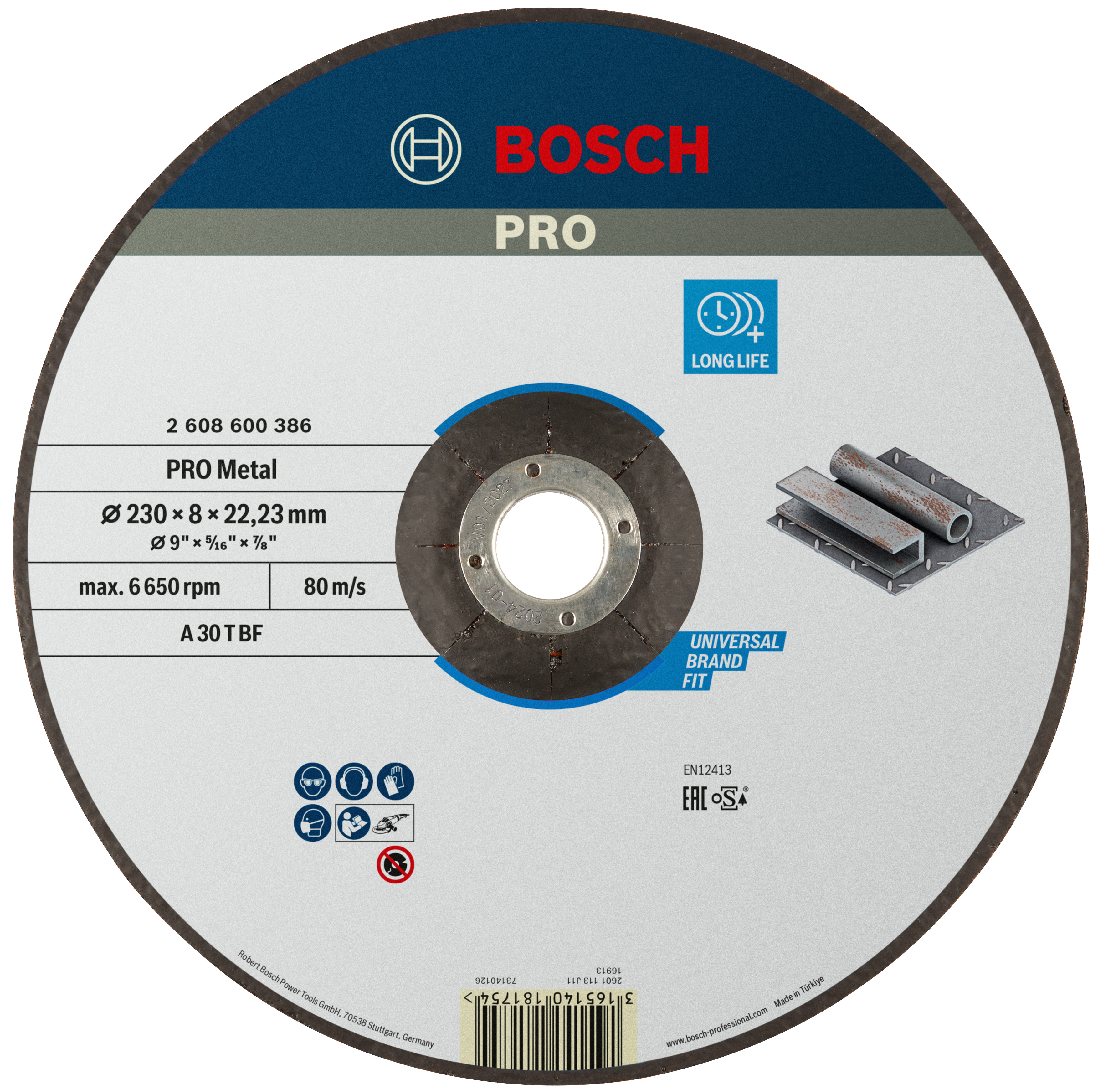 Bosch Accessoires Afbraamschijf | Metaal | 230x8 mm | per 1 | 2608600386 - 2608600386