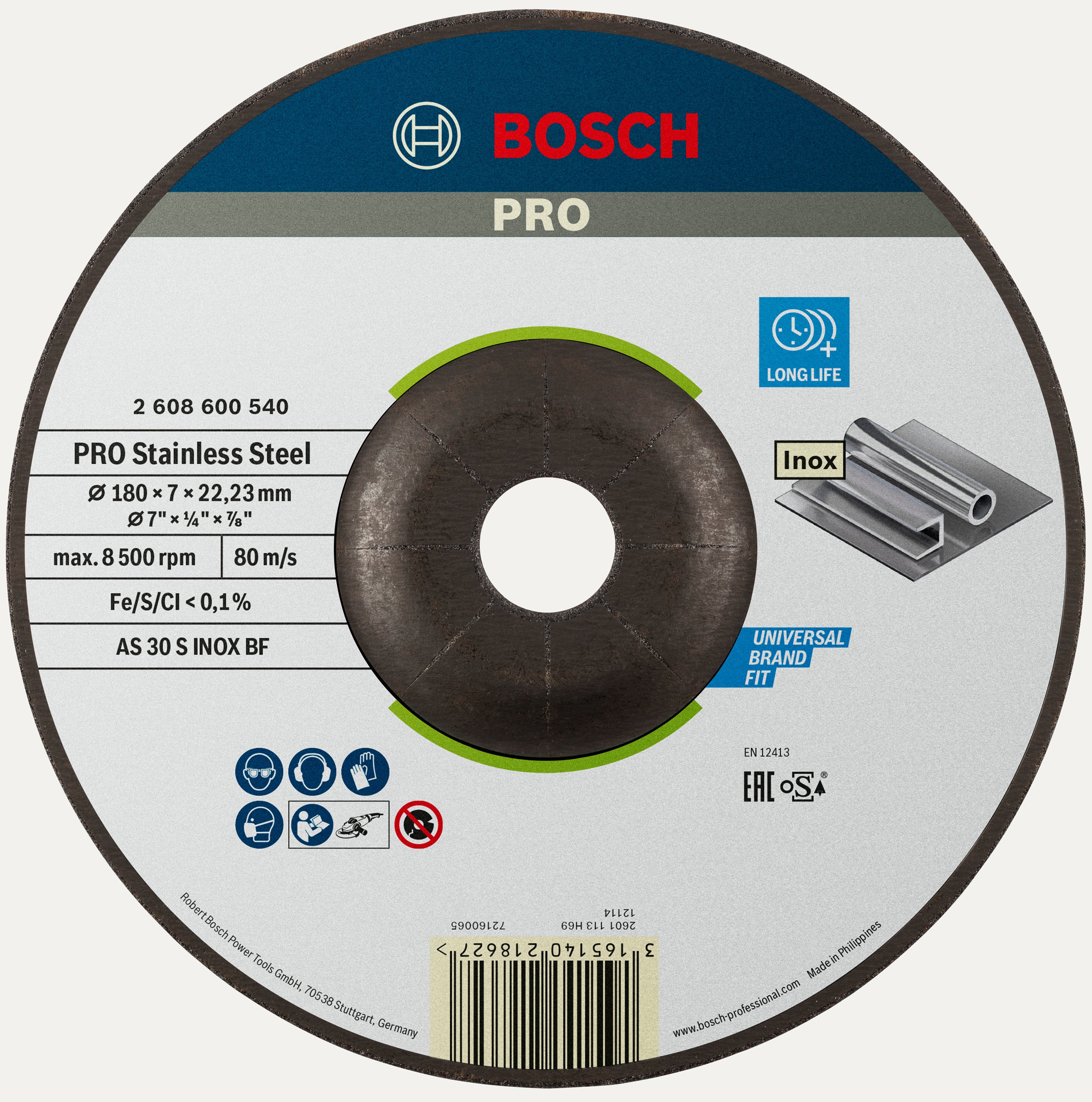 Bosch Accessoires Afbraamschijf | Inox | 180 mm | per 1 | 2608600540 - 2608600540