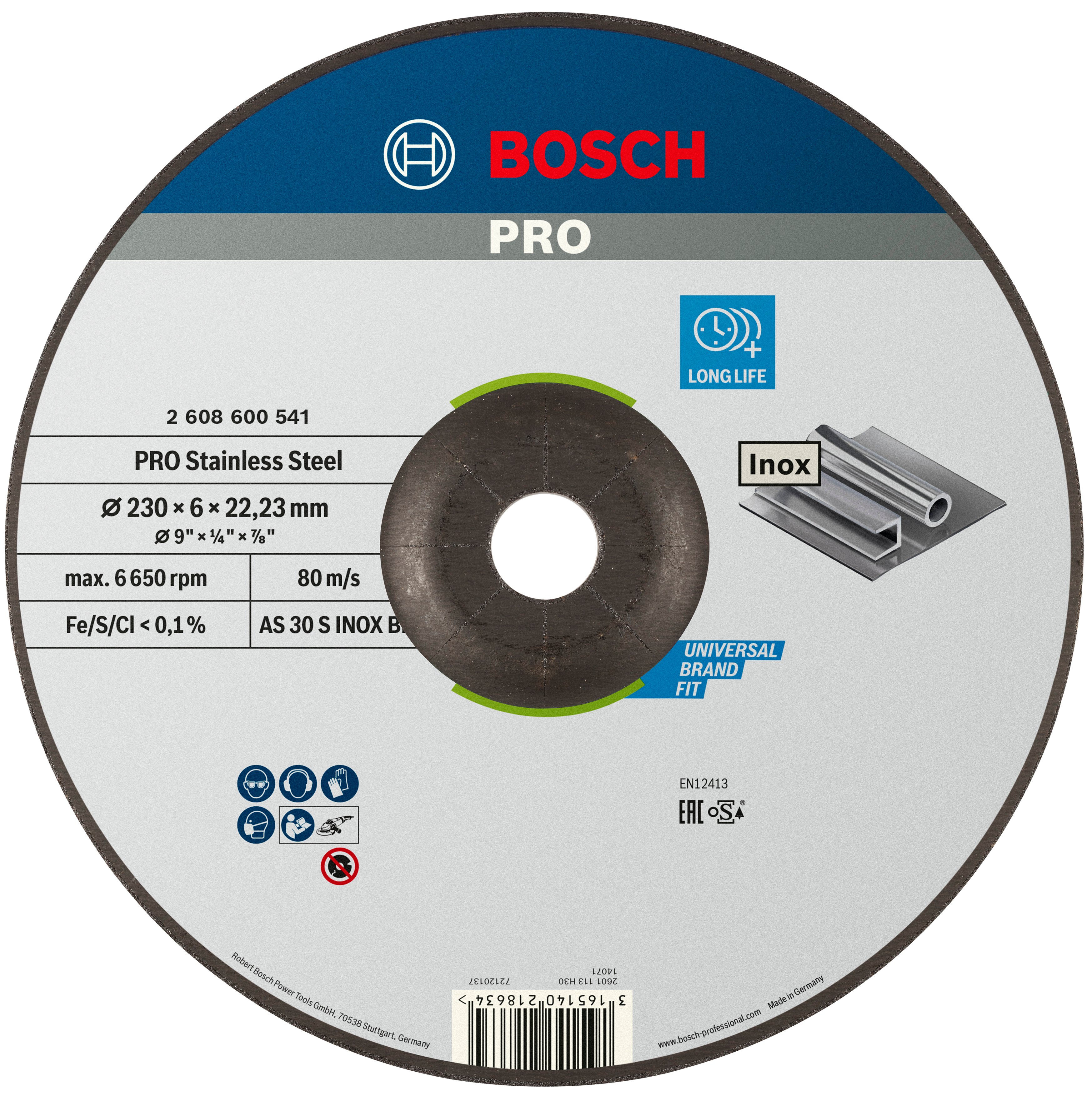 Bosch Accessoires Afbraamschijf | Inox | 230 mm | per 1 | 2608600541 - 2608600541