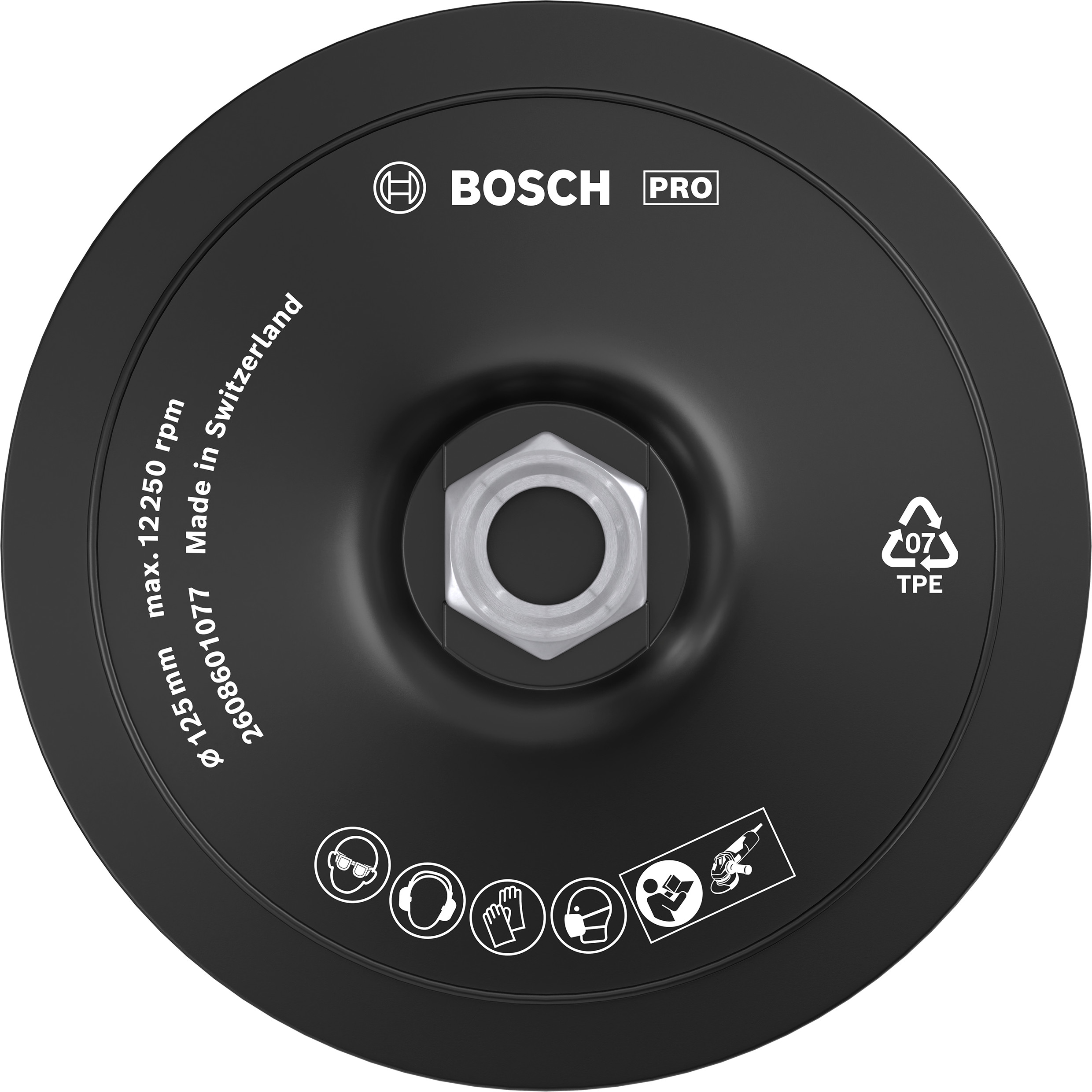 Bosch Accessoires Steunschijf met klithechtsysteem 125 mm, 12.500 o.p.m. 1st - 2608601077