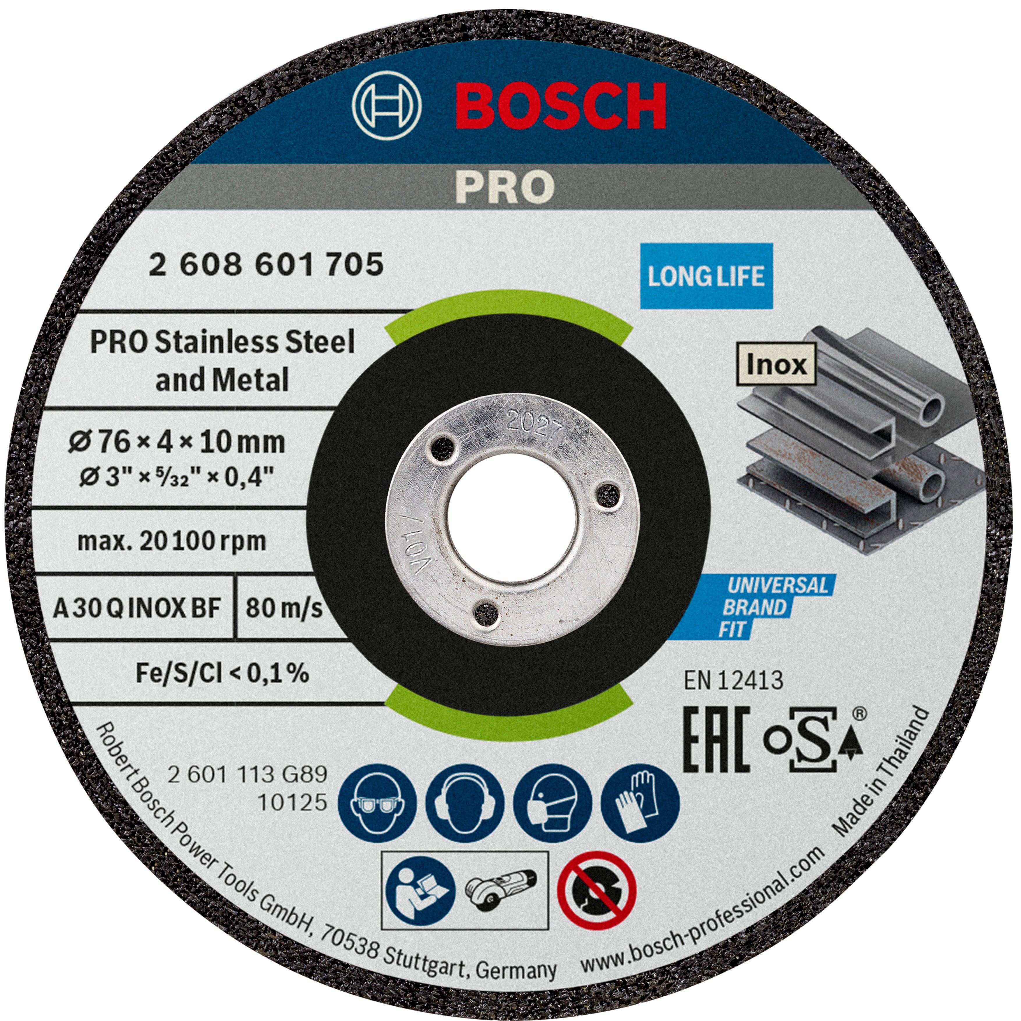 Bosch Accessoires Slijpschijf Expert for INOX 2-delig x 76 x 4 x 10 mm - 2608601705