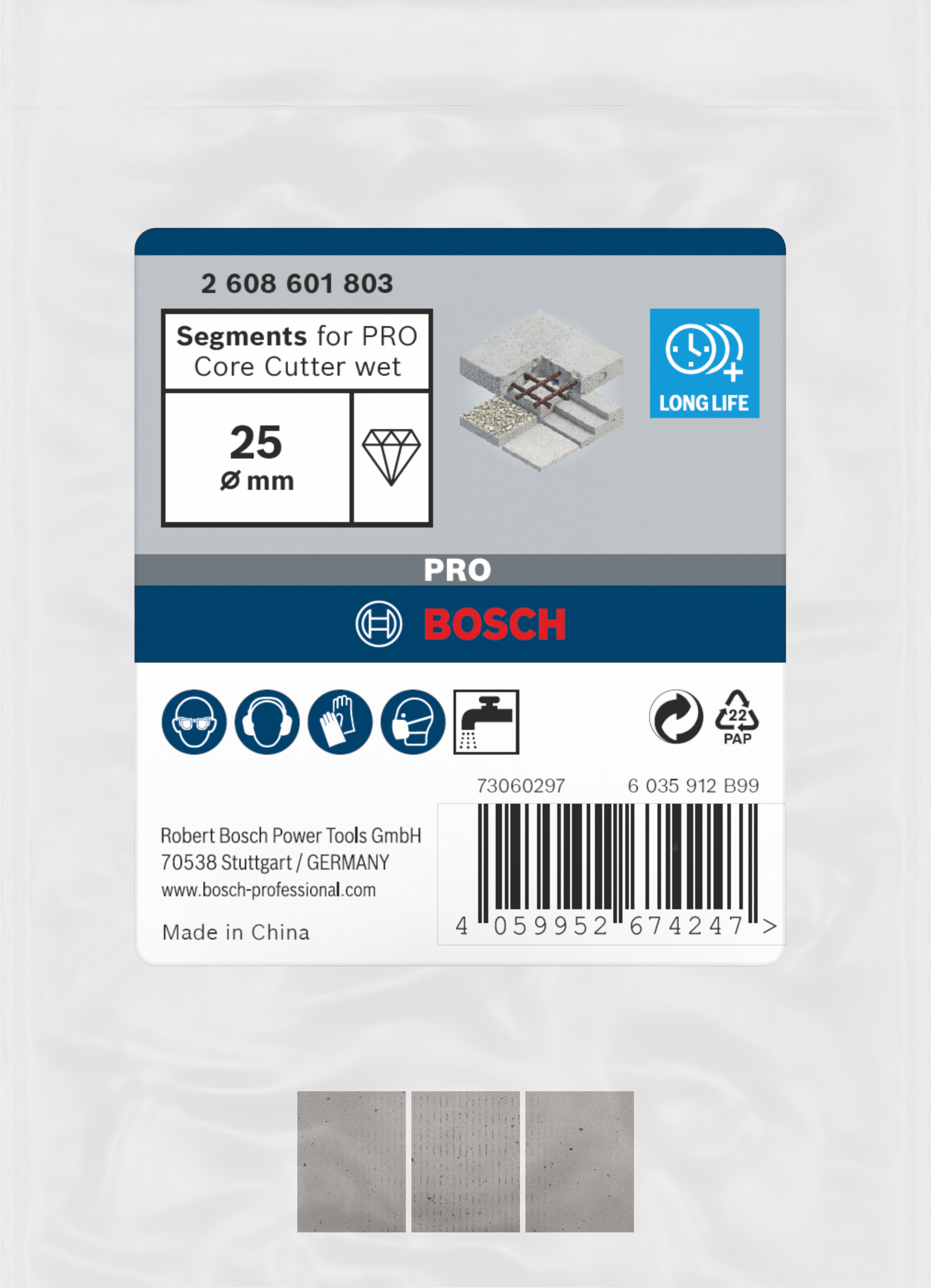 Bosch Accessoires Segmenten voor PRO Core Cutter wet | 25 mm | 1 1/4-inch UNC - 2608601803