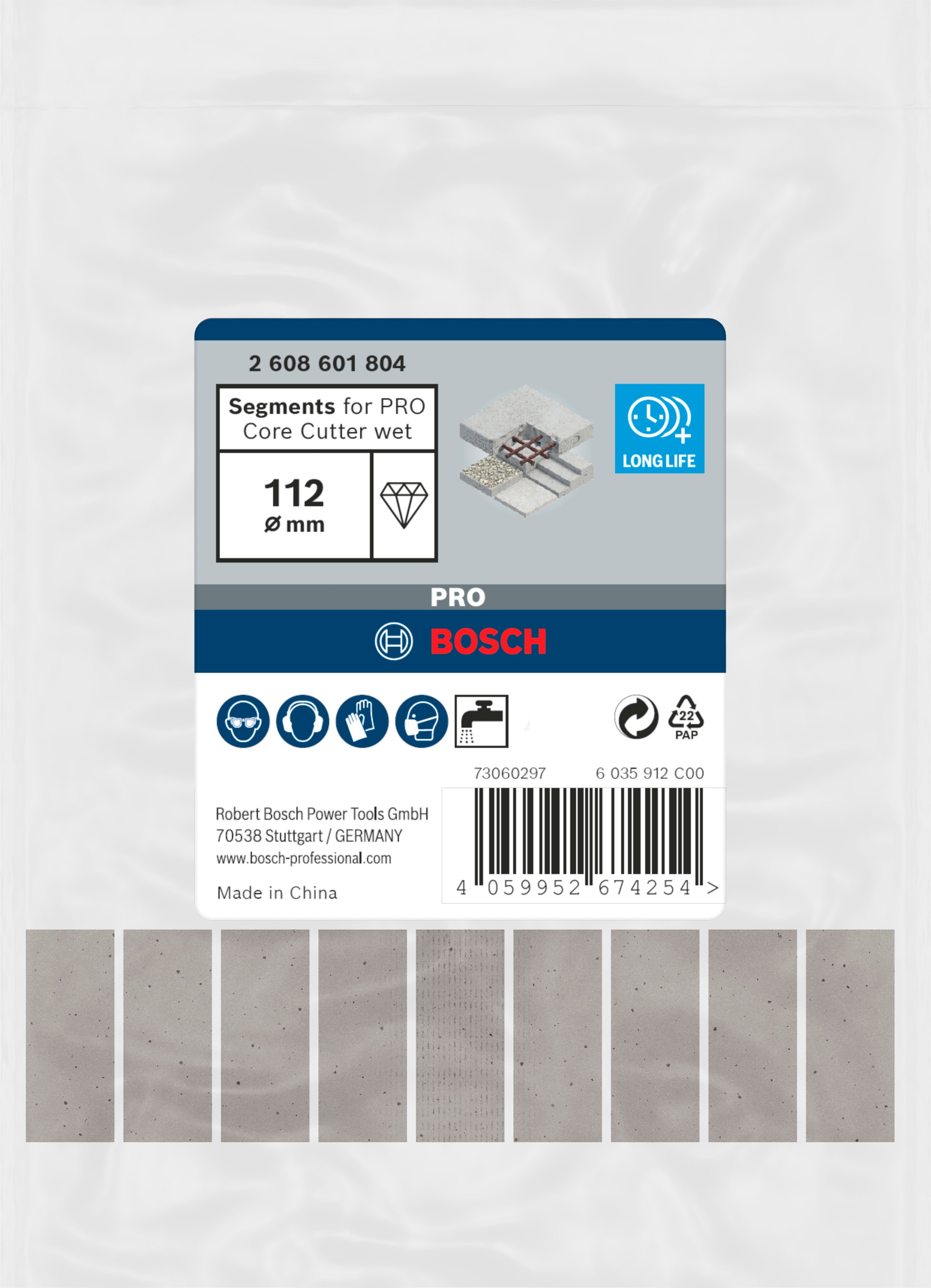 Bosch Accessoires Segmenten voor PRO Core Cutter wet | 112 mm | 1 1/4-inch UNC - 2608601804