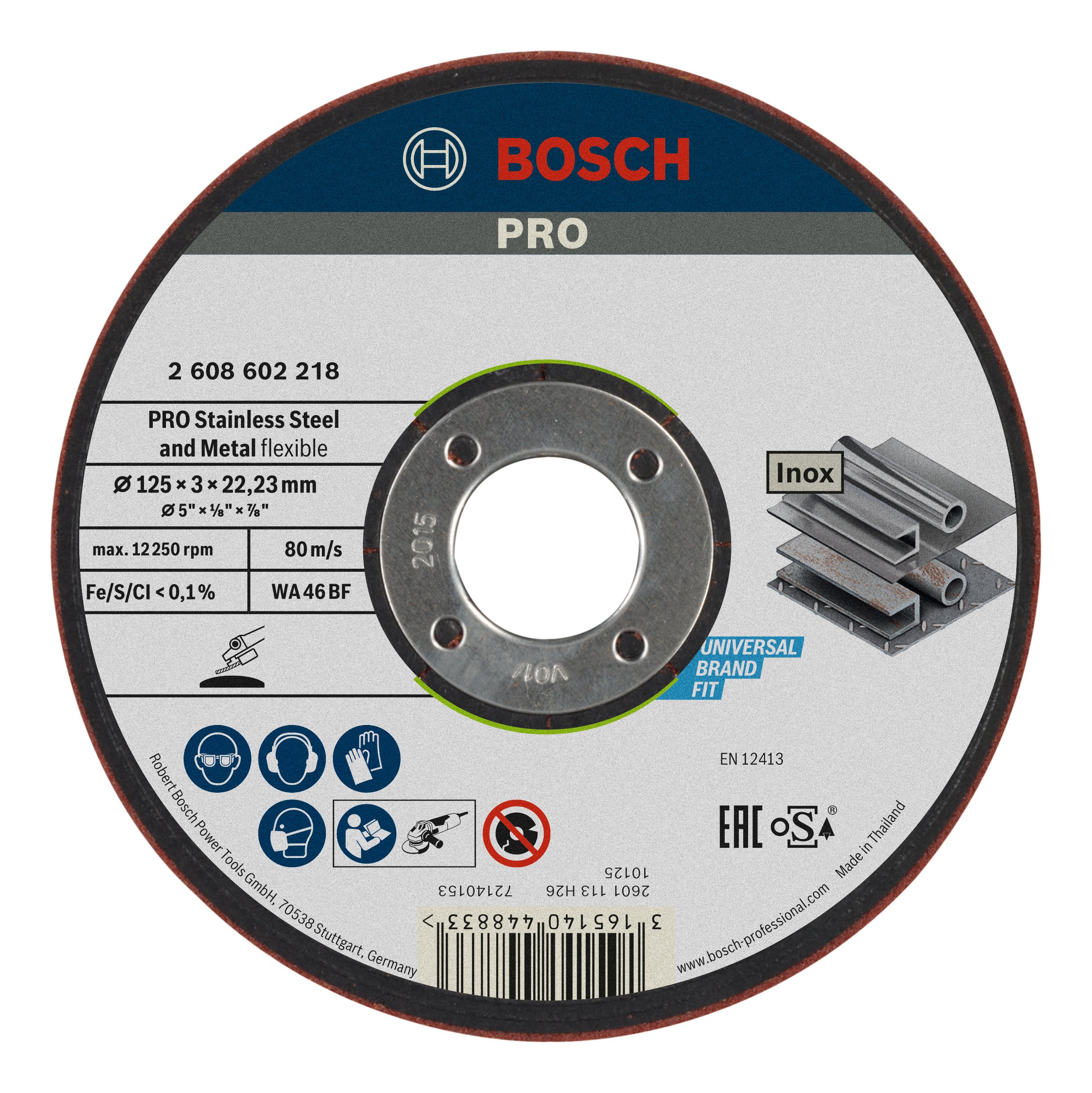 Bosch Accessoires Semiflexibele afbraamschijf WA 46 BF, 125 mm, 22,23 mm, 3,0 mm 1st - 2608602218