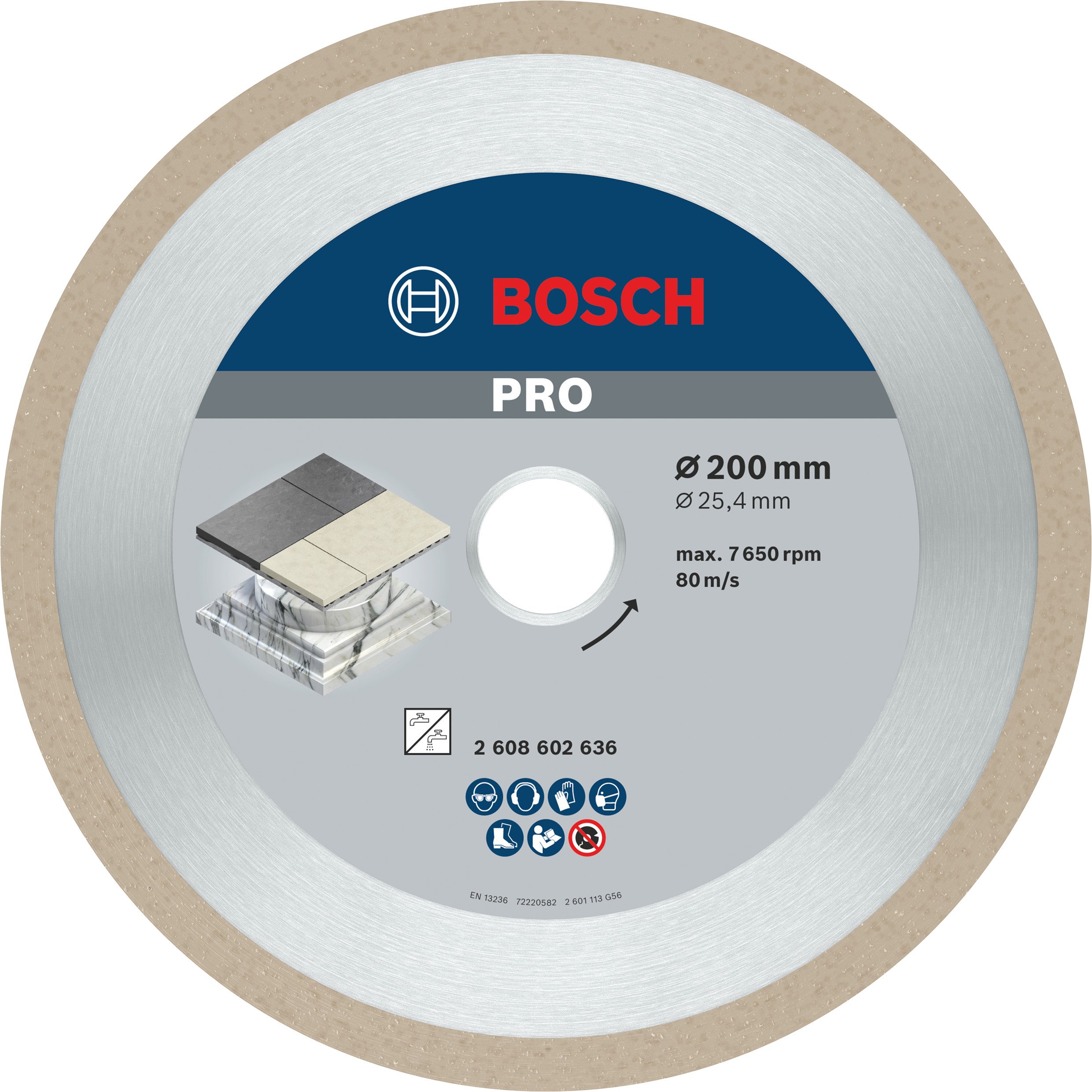 Bosch Accessoires Diamantdoorslijpschijf Best for Ceramic 200 x 25,40 x 2,2 x 10 mm 1st - 2608602636